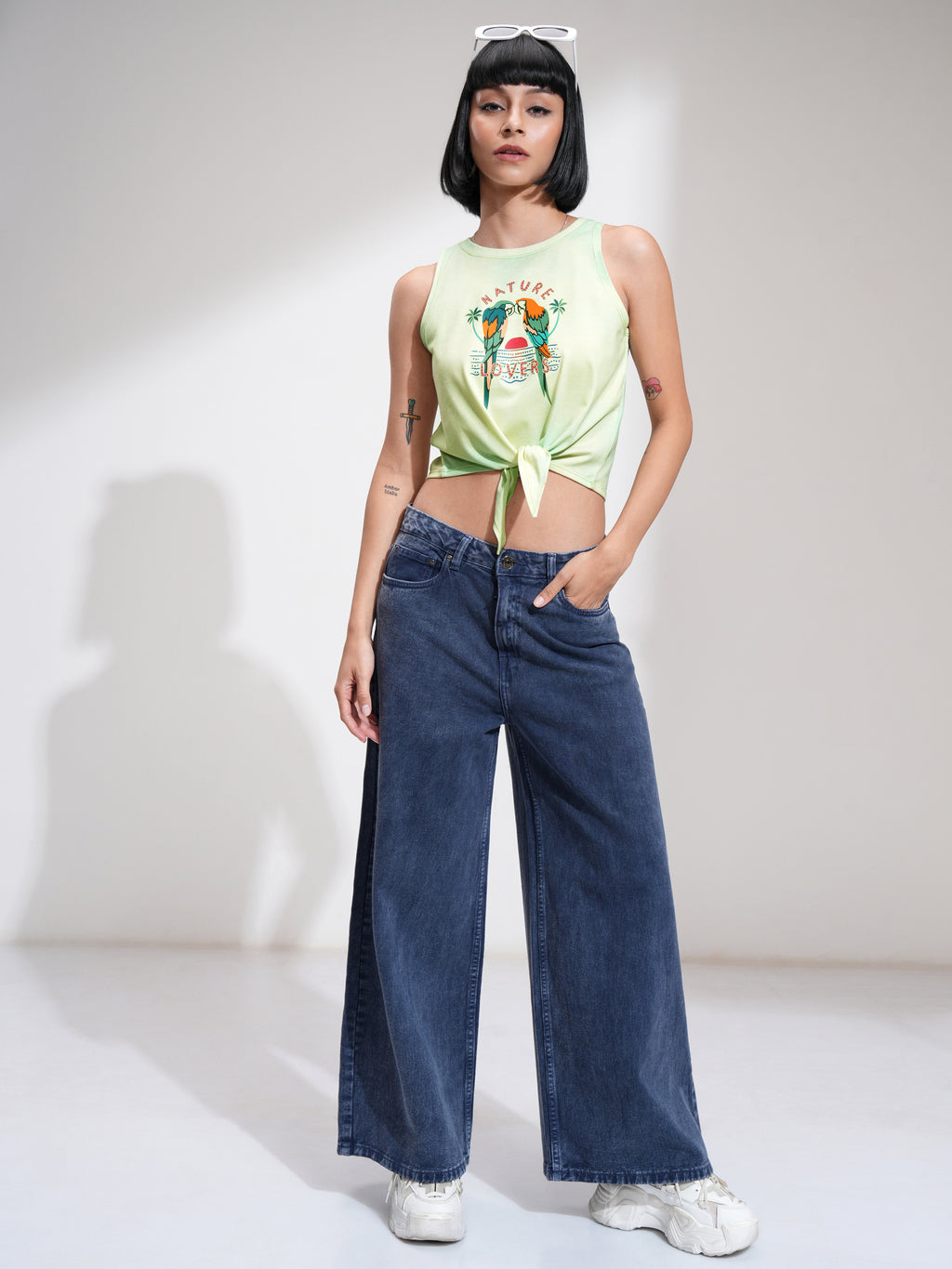 Tokyo Talkies Women Yellow Printed Regular Top - Yellow - Image 2