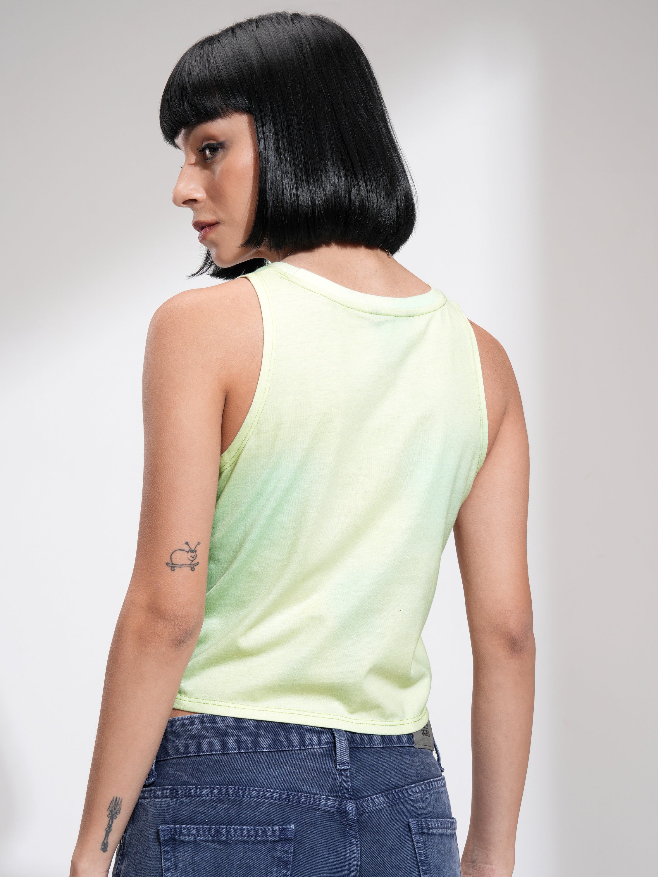 Tokyo Talkies Women Yellow Printed Regular Top - Yellow - Image 3