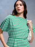 Tokyo Talkies Women Green Striped Regular Top - Green - Image 1