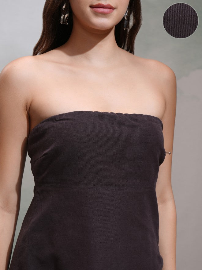 Tokyo Talkies Women Purple Solid Tube Top - Purple - Image 5
