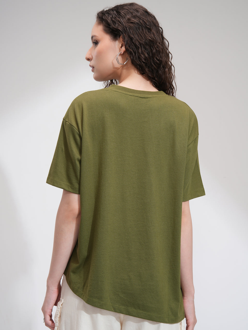 Tokyo Talkies Women Olive Solid Regular Top - Olive - Image 3
