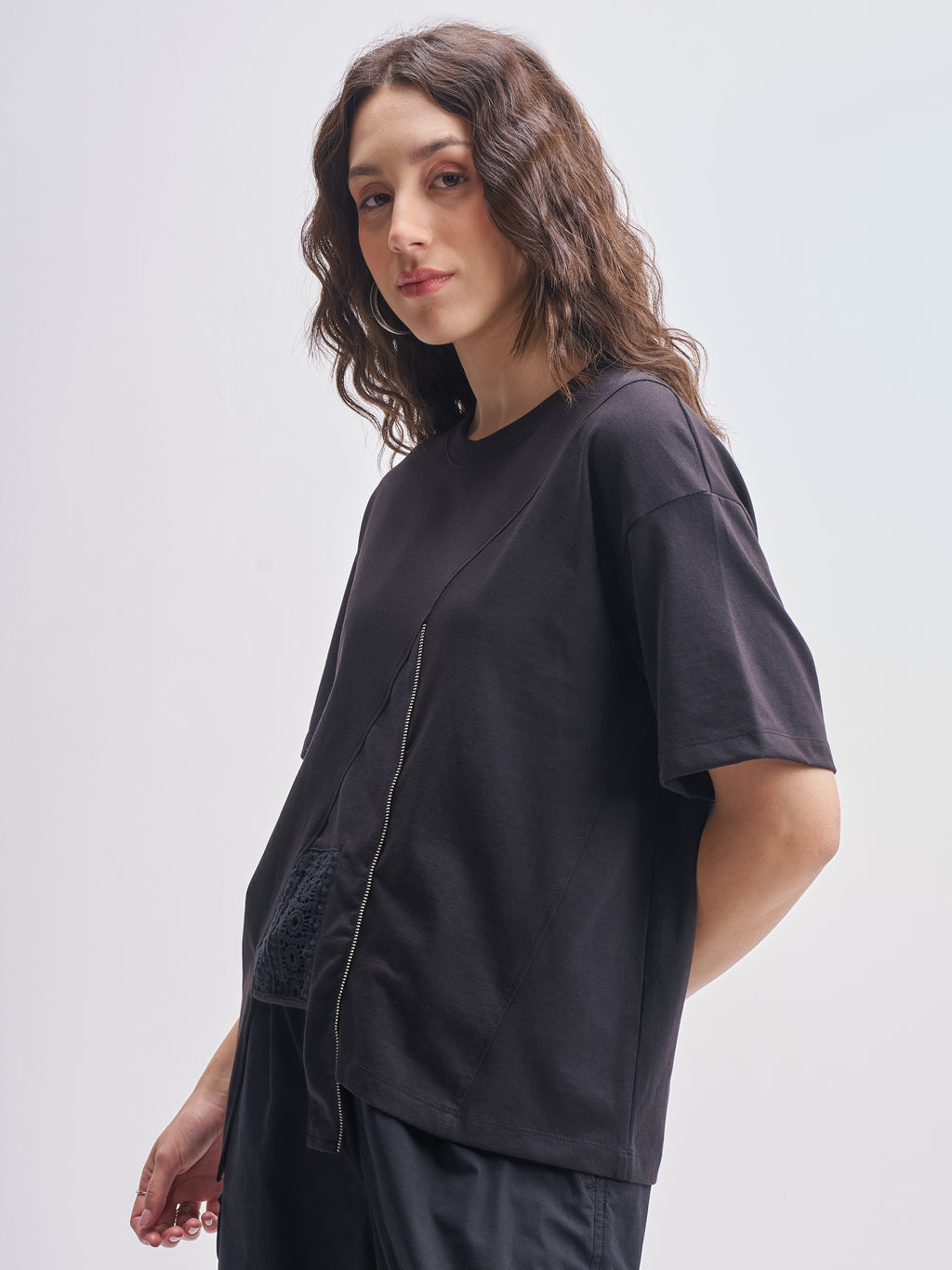 Tokyo Talkies Women Black Solid Regular Top - Black - Image 4