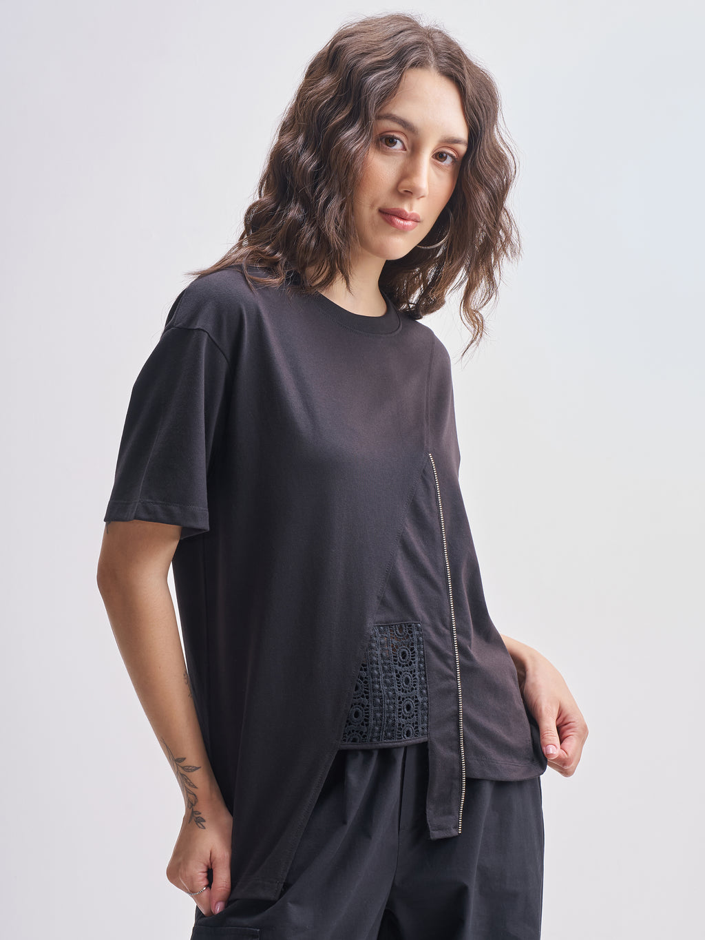Tokyo Talkies Women Black Solid Regular Top - Black - Image 6