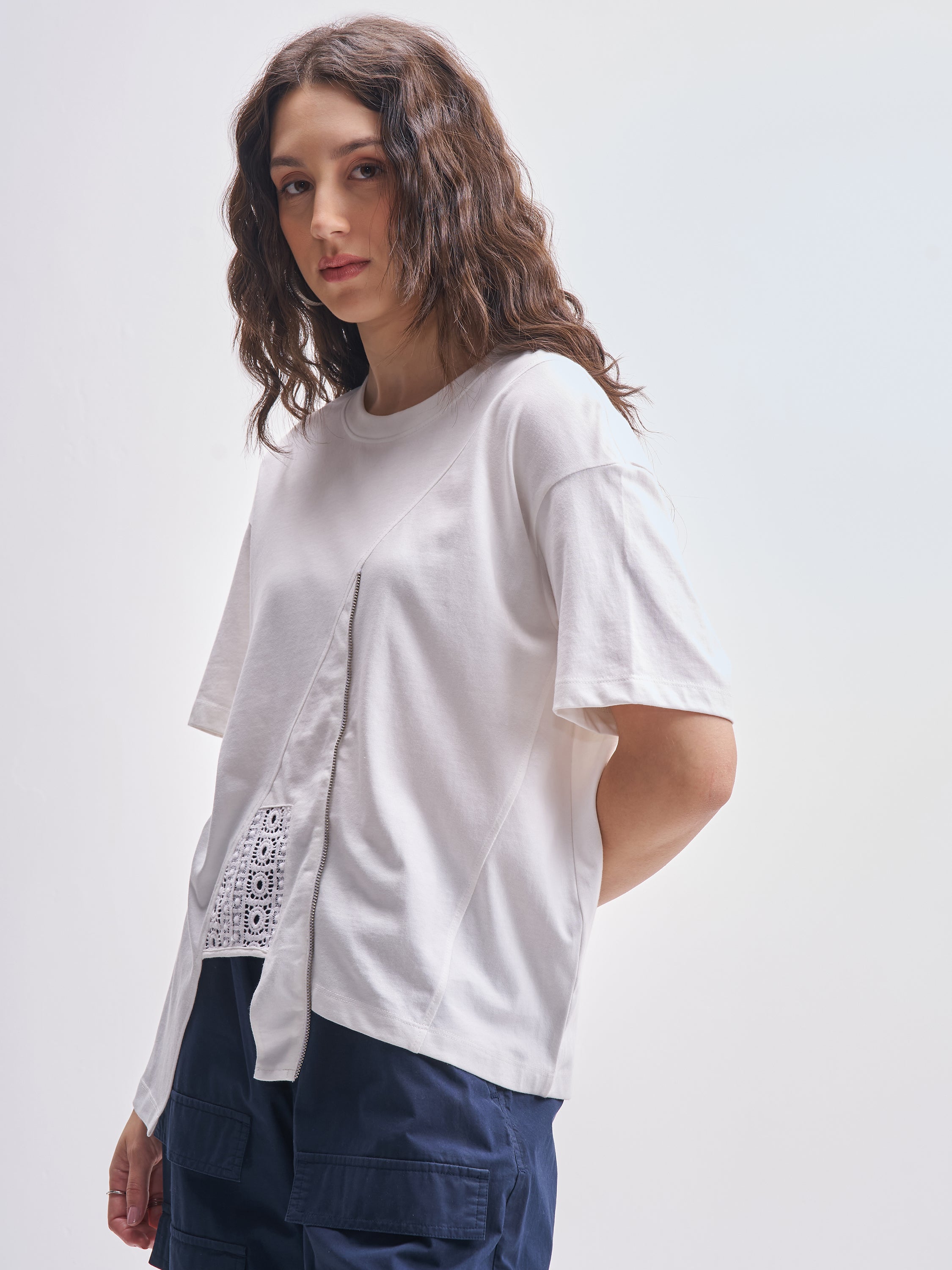 Tokyo Talkies Women White Solid Regular Top - White - Image 4