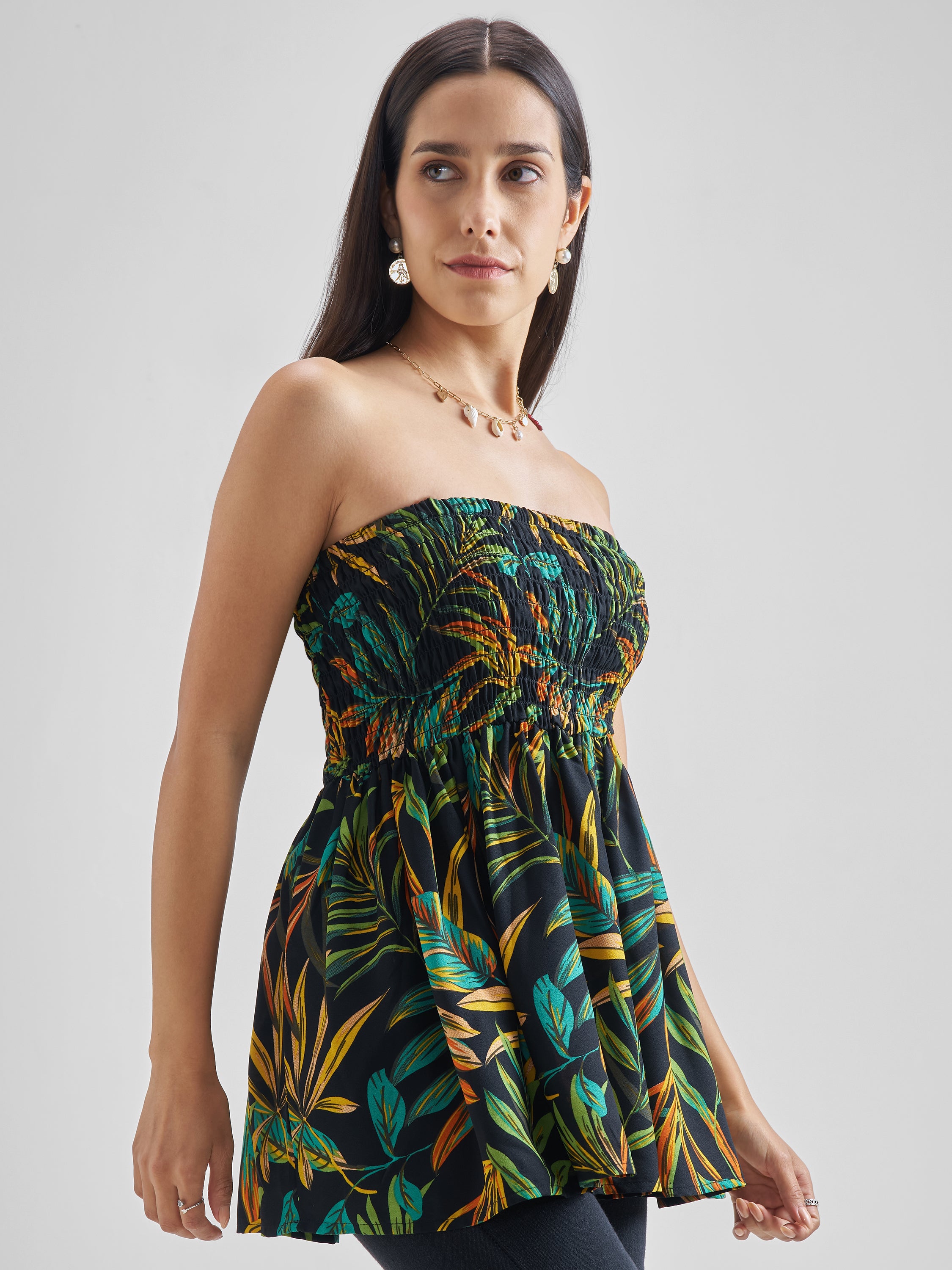 ESPYR By Tokyo Talkies Women Black Printed Regular Top - Black - Image 6