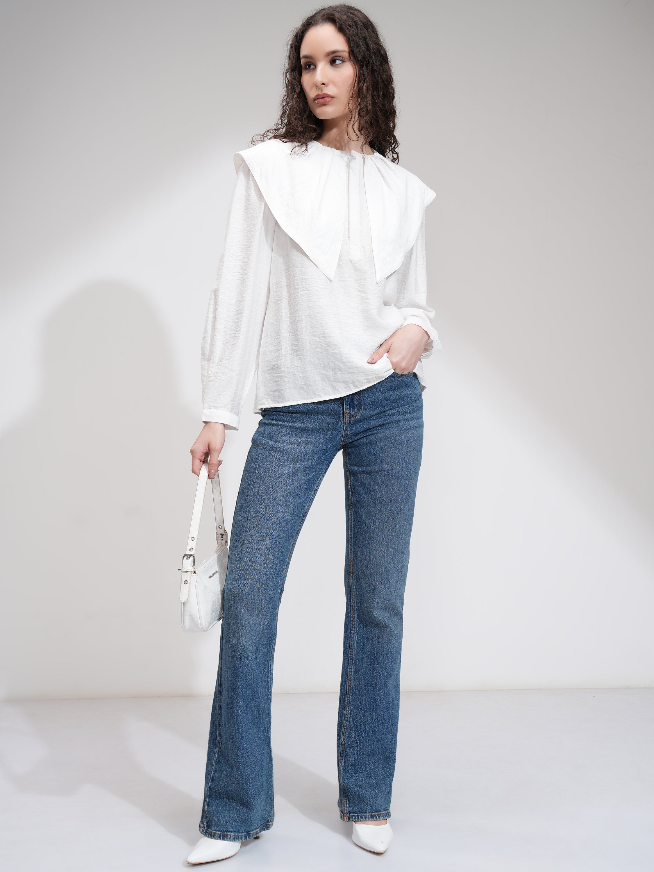 Tokyo Talkies Women White Solid Regular Top - White - Image 2