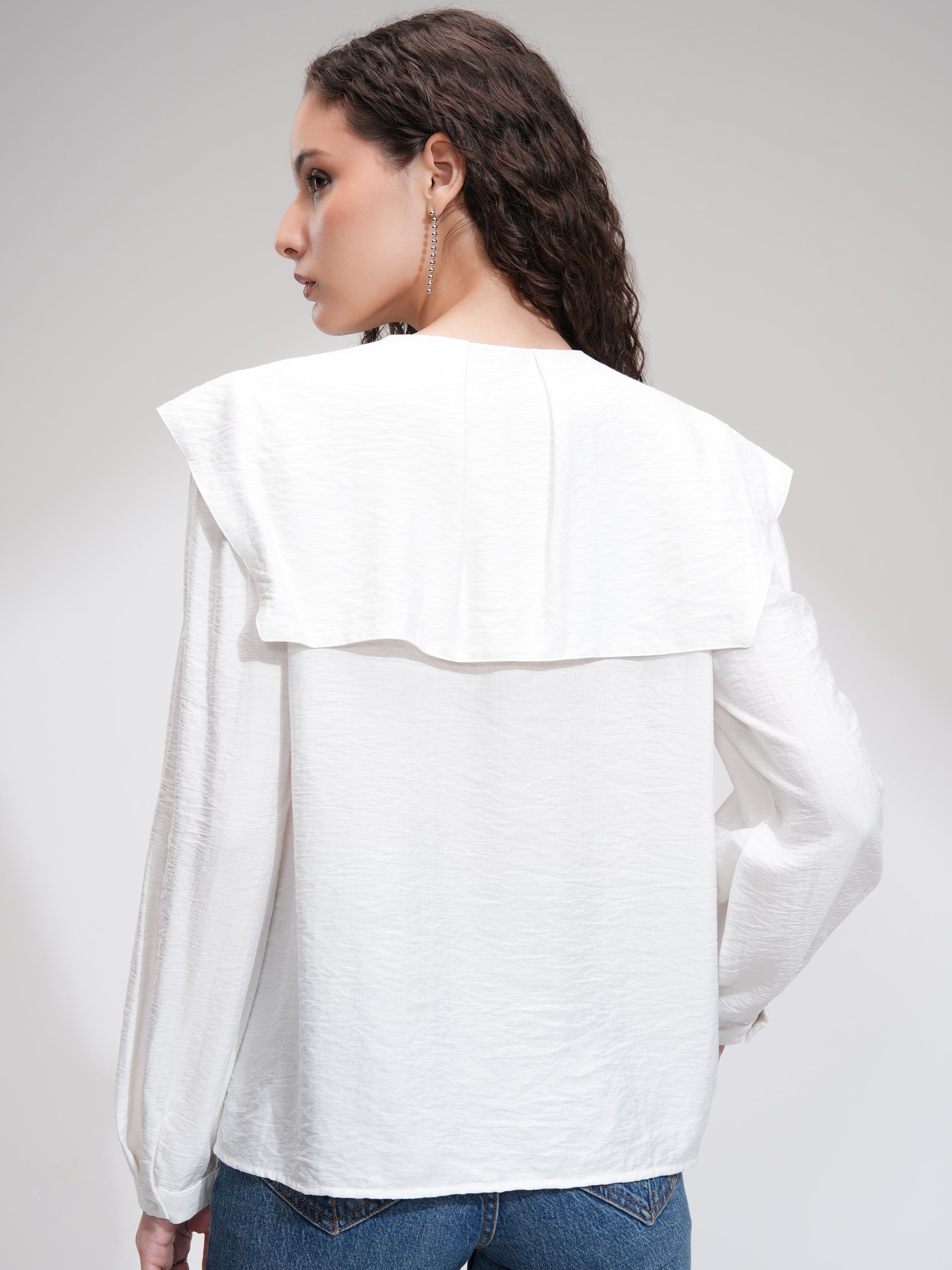Tokyo Talkies Women White Solid Regular Top - White - Image 3