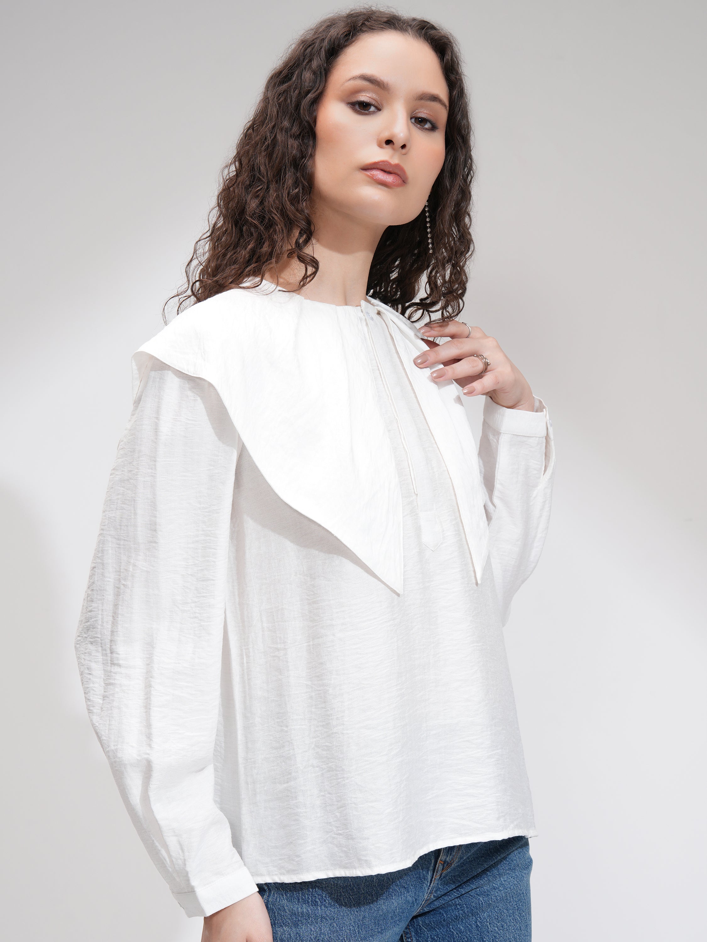 Tokyo Talkies Women White Solid Regular Top - White - Image 6