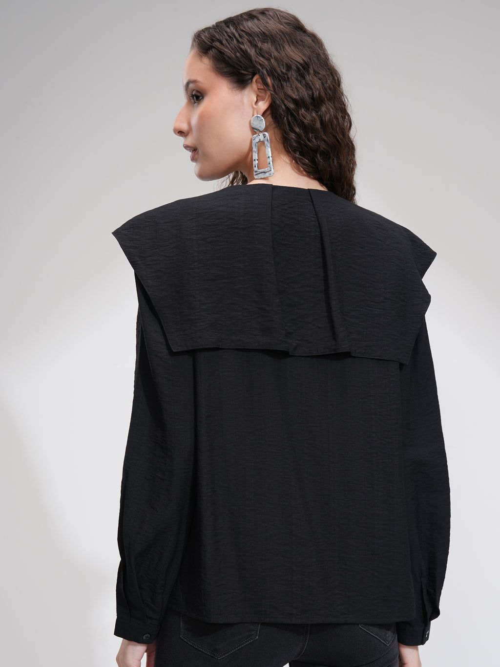 Tokyo Talkies Women Black Solid Regular Top - Black - Image 3