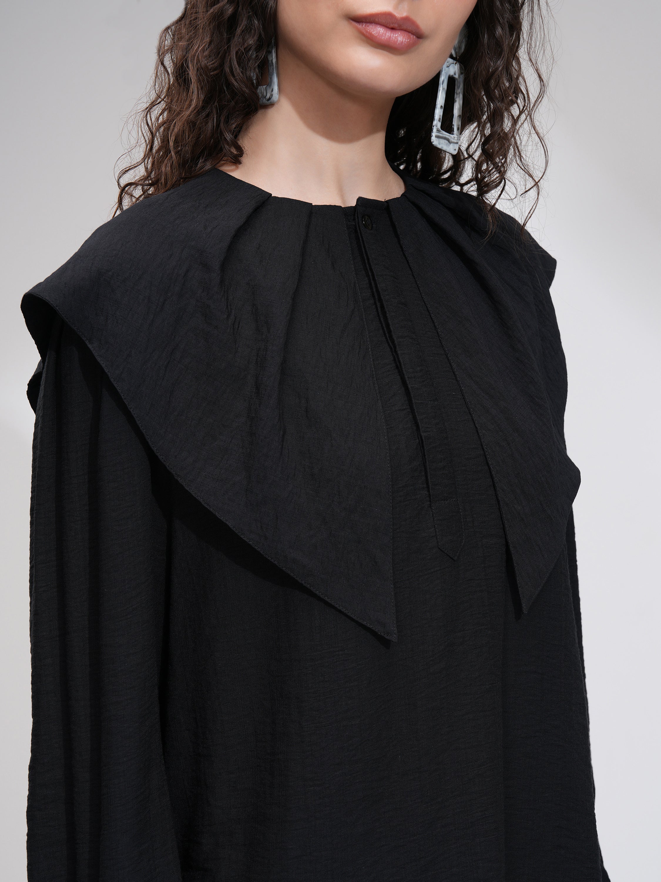 Tokyo Talkies Women Black Solid Regular Top - Black - Image 5