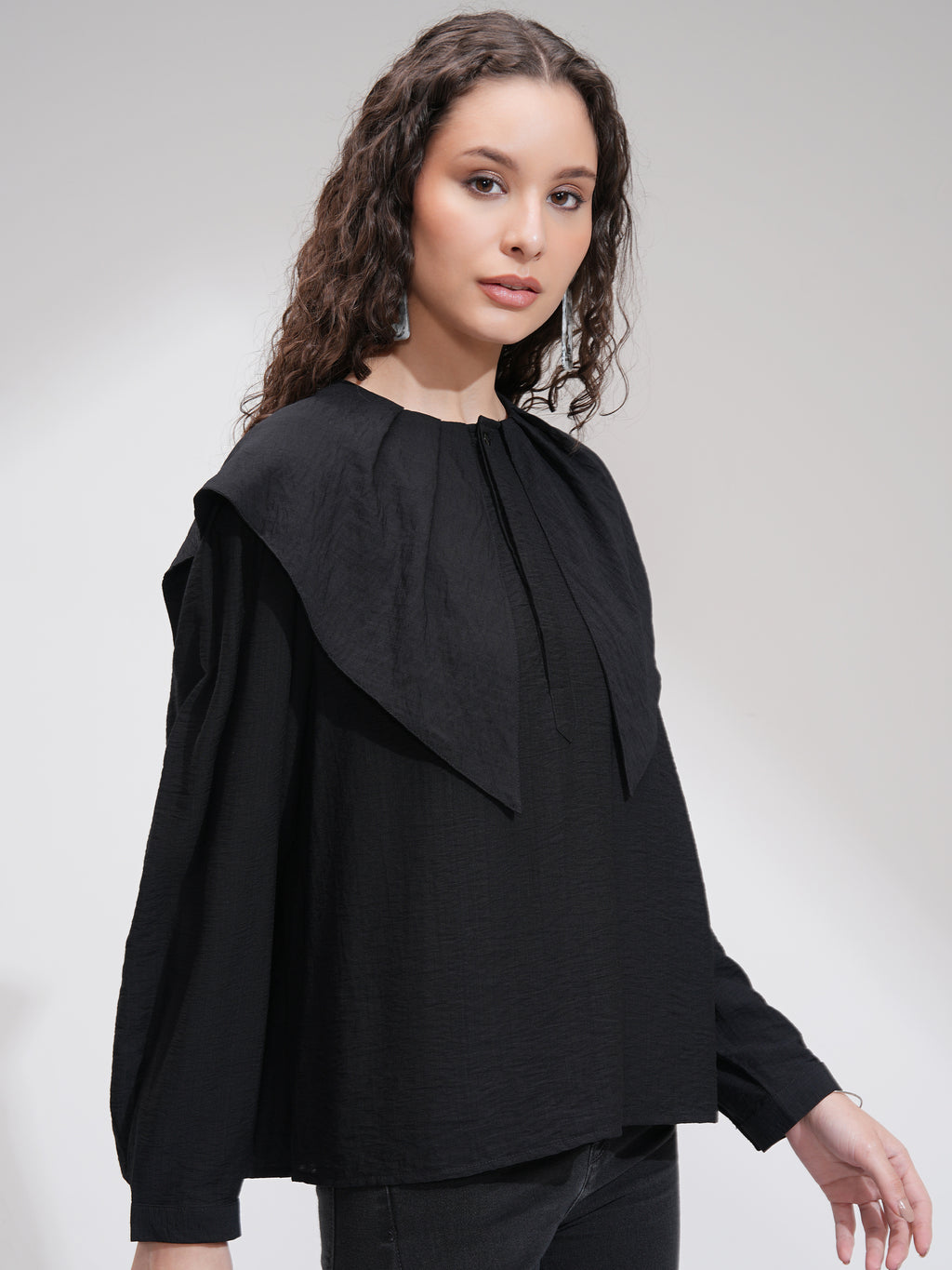 Tokyo Talkies Women Black Solid Regular Top - Black - Image 6