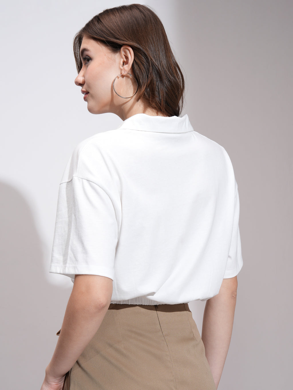 Tokyo Talkies Women White Solid Regular Top - White - Image 3