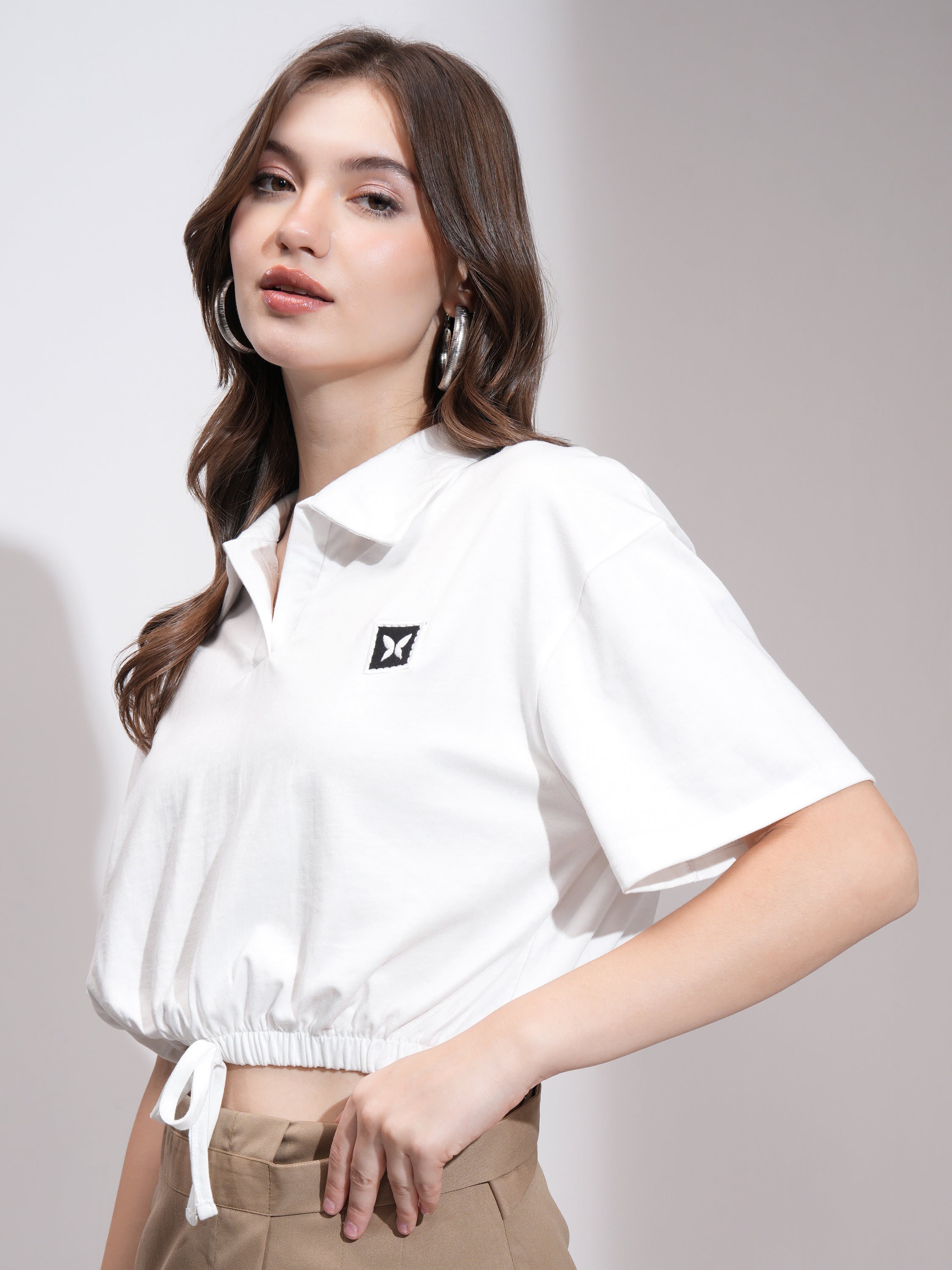 Tokyo Talkies Women White Solid Regular Top - White - Image 4