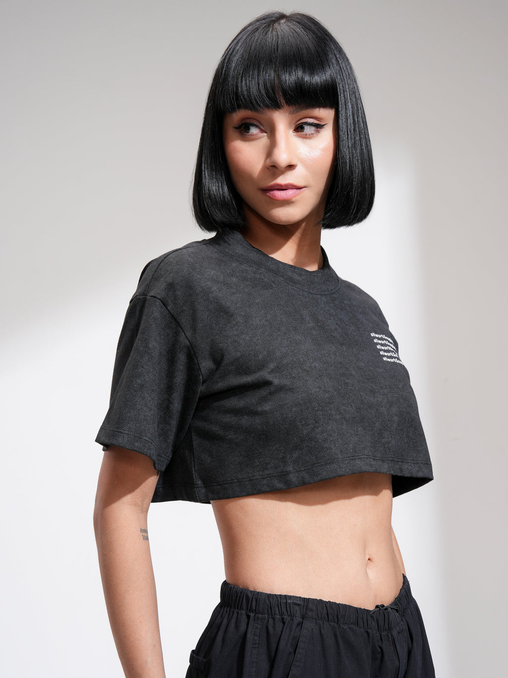 Tokyo Talkies Women Black Printed Regular Top - Black - Image 6