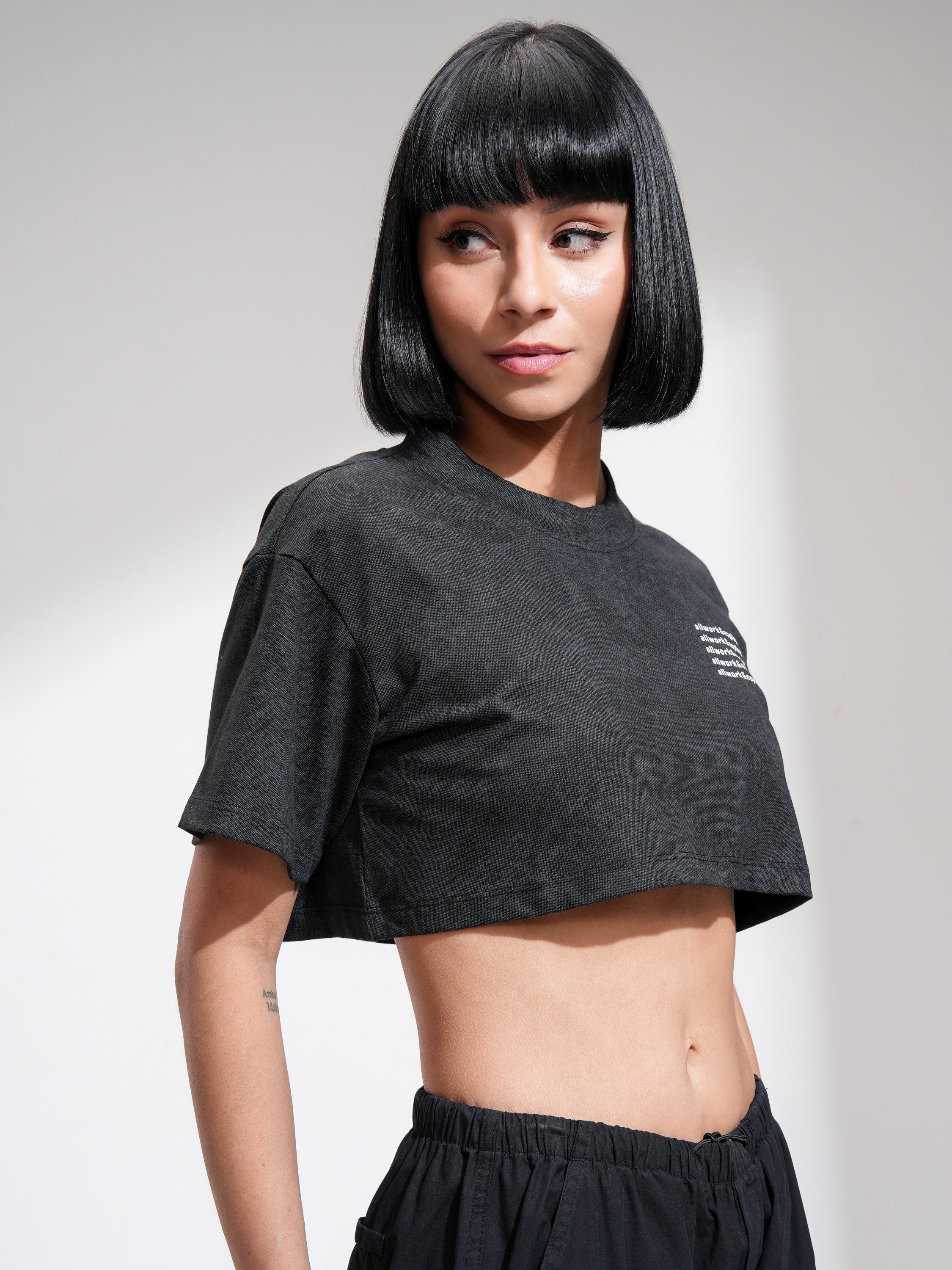 Tokyo Talkies Women Black Printed Regular Top - Black - Image 6
