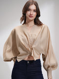 Tokyo Talkies Women Brown Solid Boxy Top - Brown - Image 1