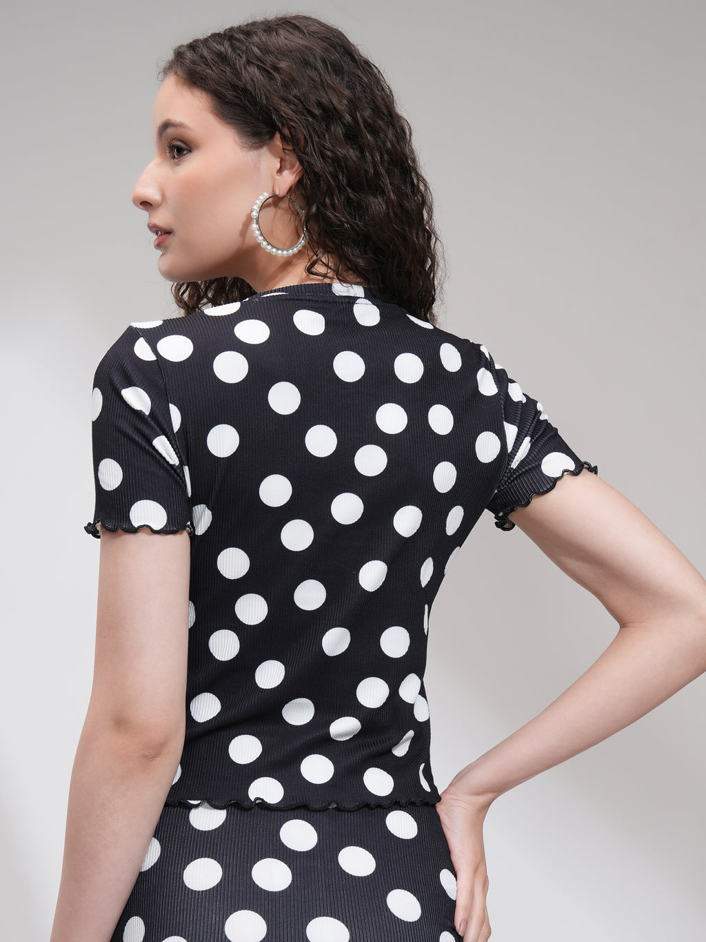 Tokyo Talkies Women Black Printed Fitted Top - Black - Image 3