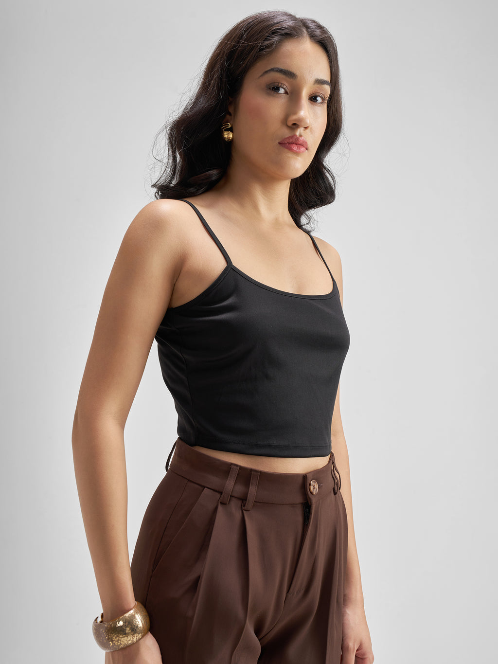 Tokyo Talkies Women Black Self Design Regular Top - Black - Image 7