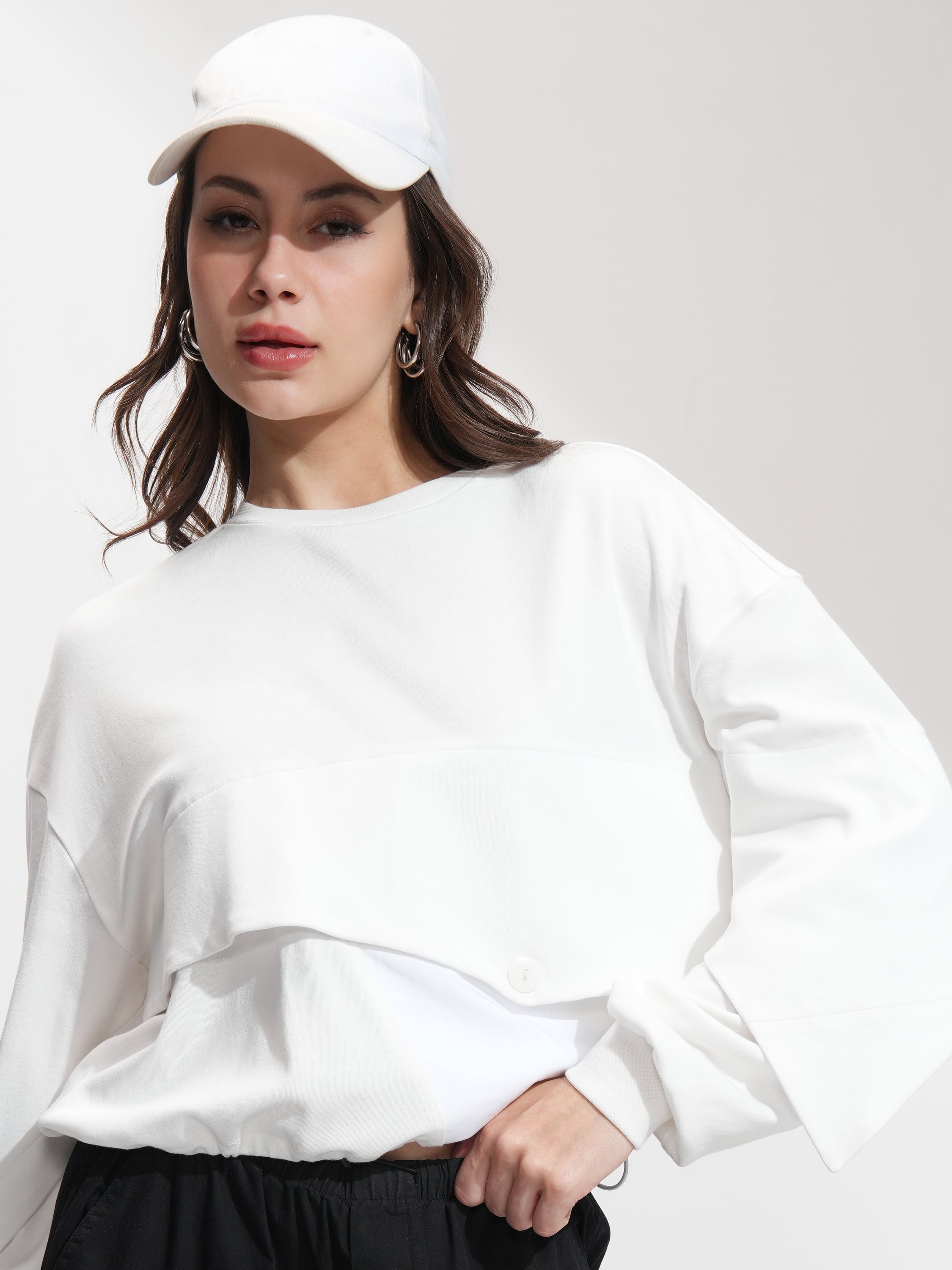 Tokyo Talkies Women White Solid Regular Top - White - Image 1