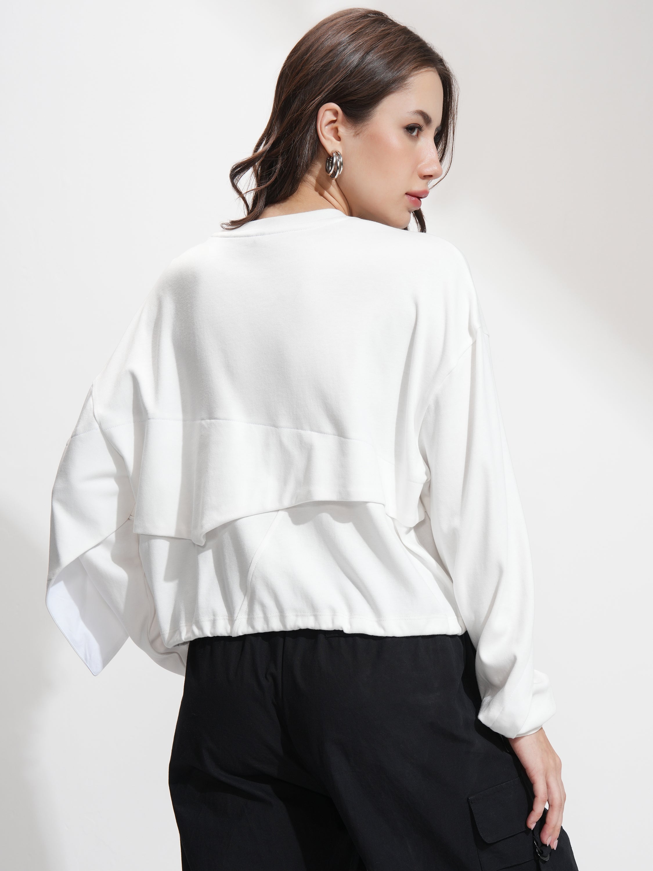 Tokyo Talkies Women White Solid Regular Top - White - Image 3