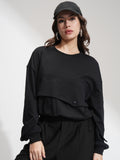 Tokyo Talkies Women Black Solid Regular Top - Black - Image 1