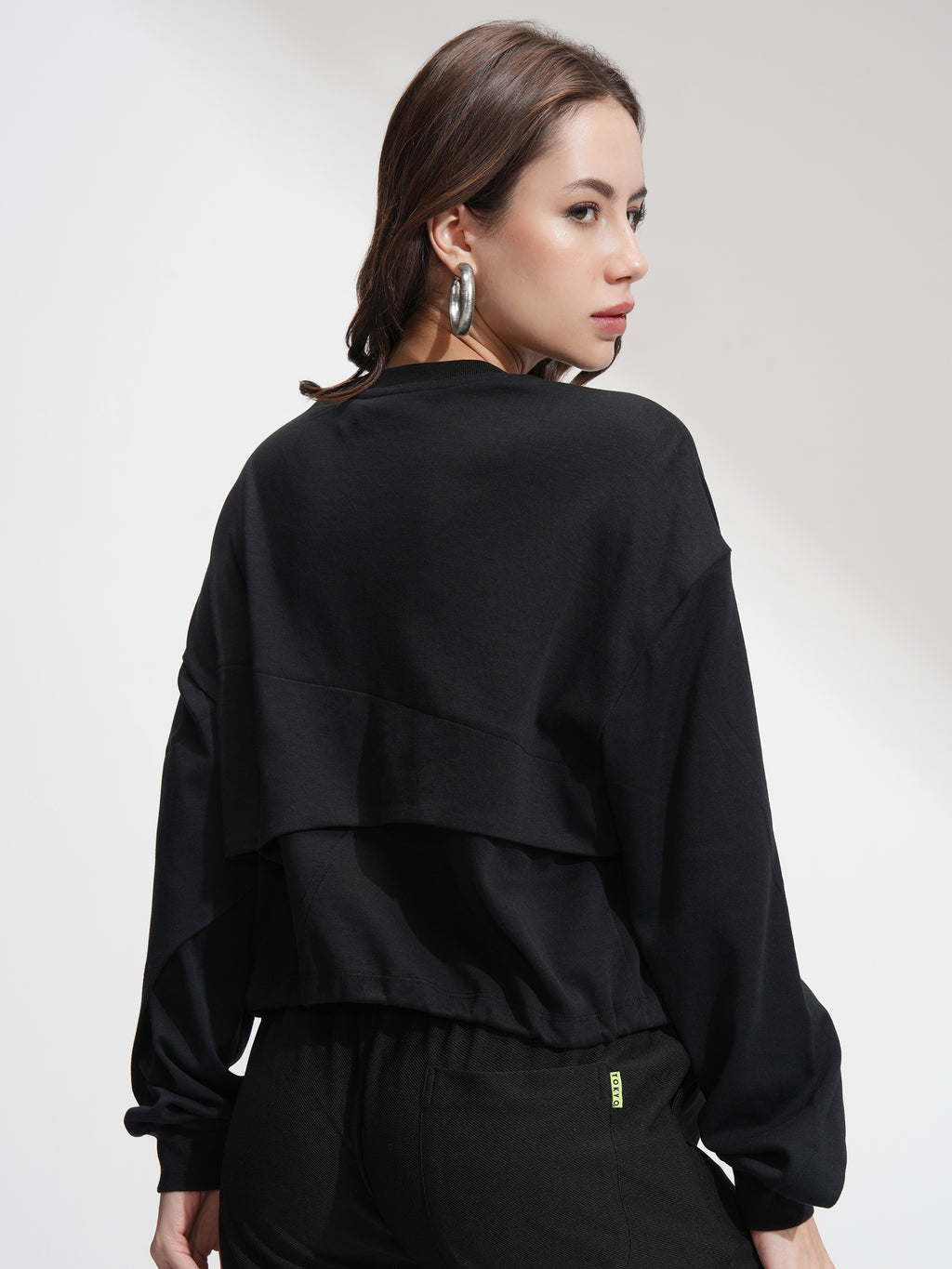Tokyo Talkies Women Black Solid Regular Top - Black - Image 3