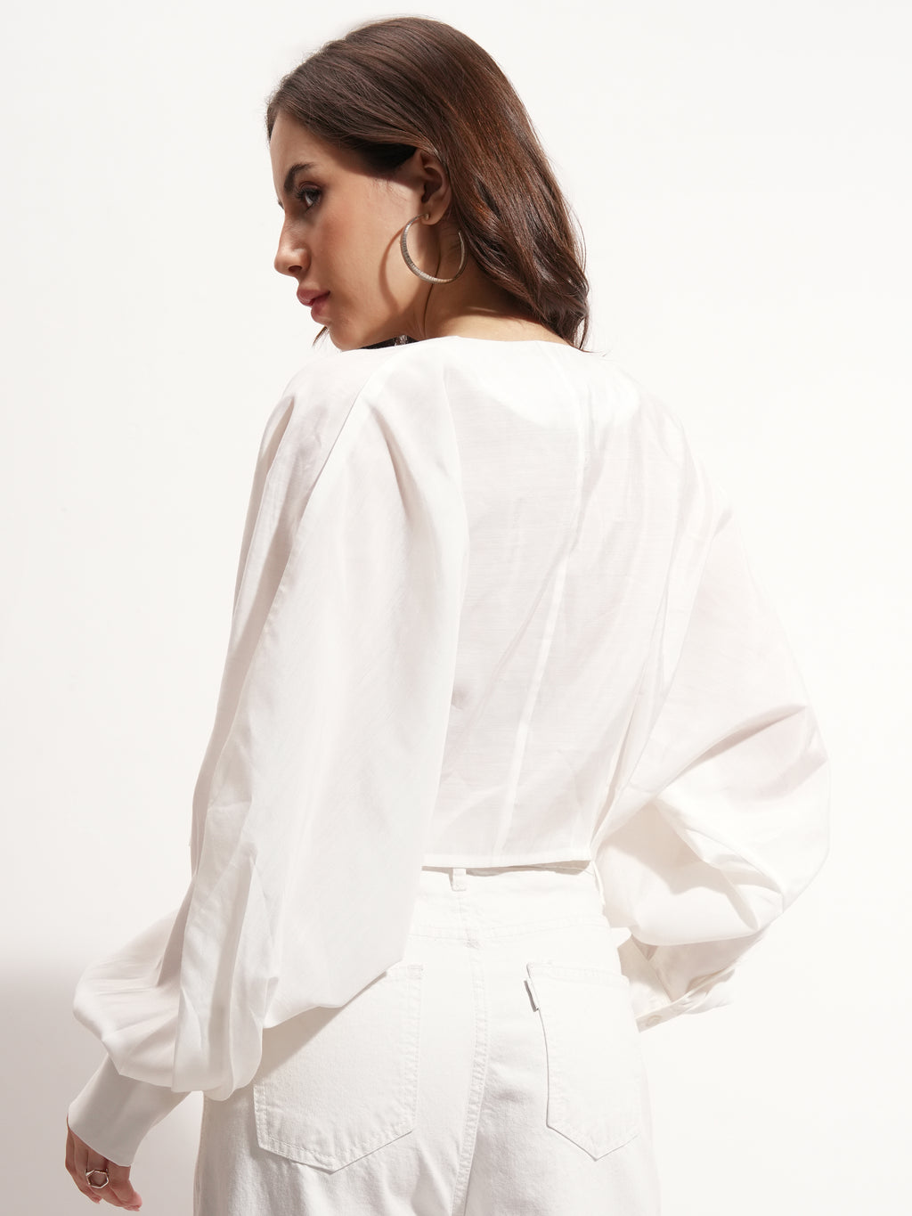 Tokyo Talkies Women White Solid Regular Top - White - Image 3