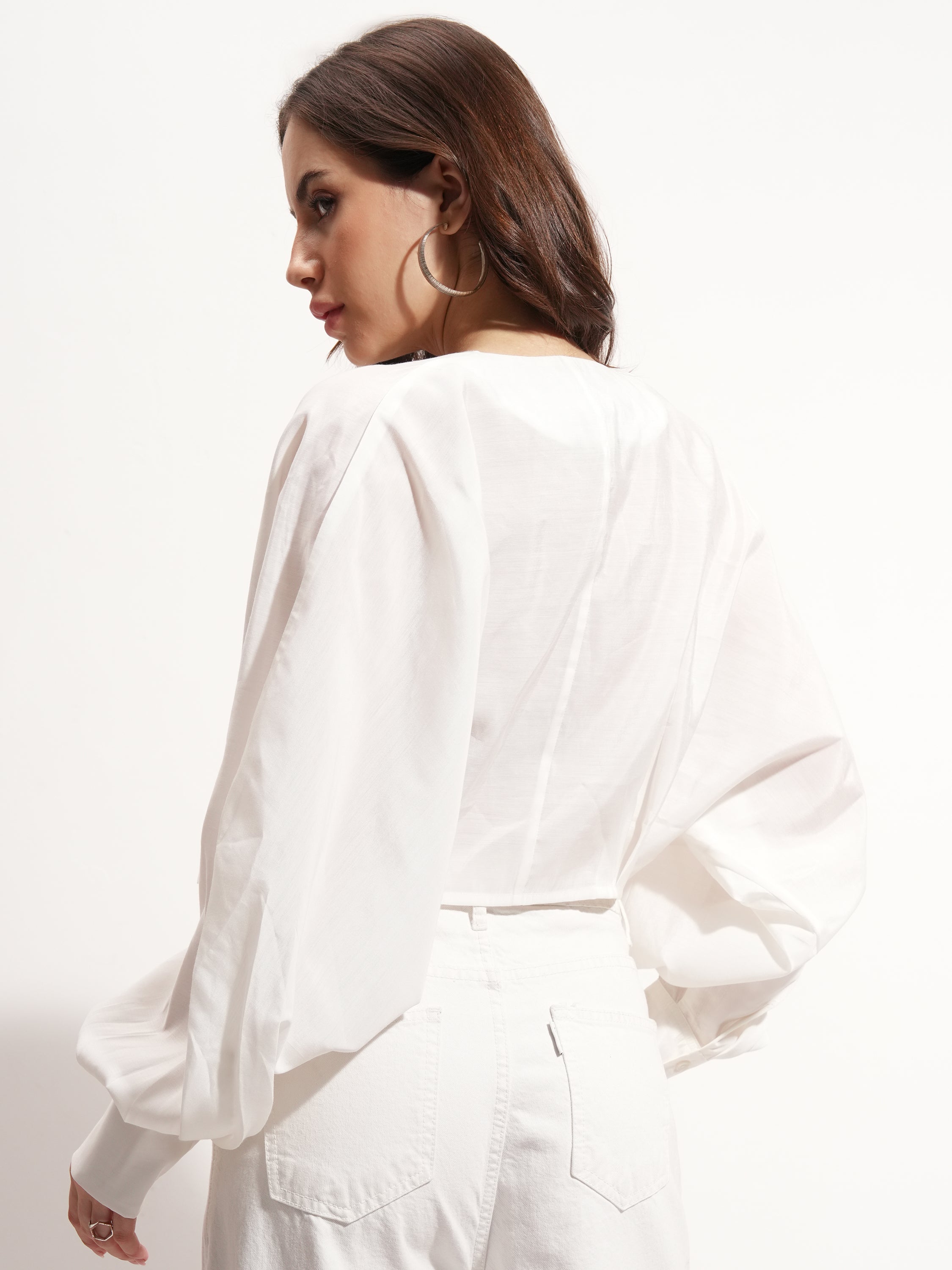 Tokyo Talkies Women White Solid Regular Top - White - Image 3