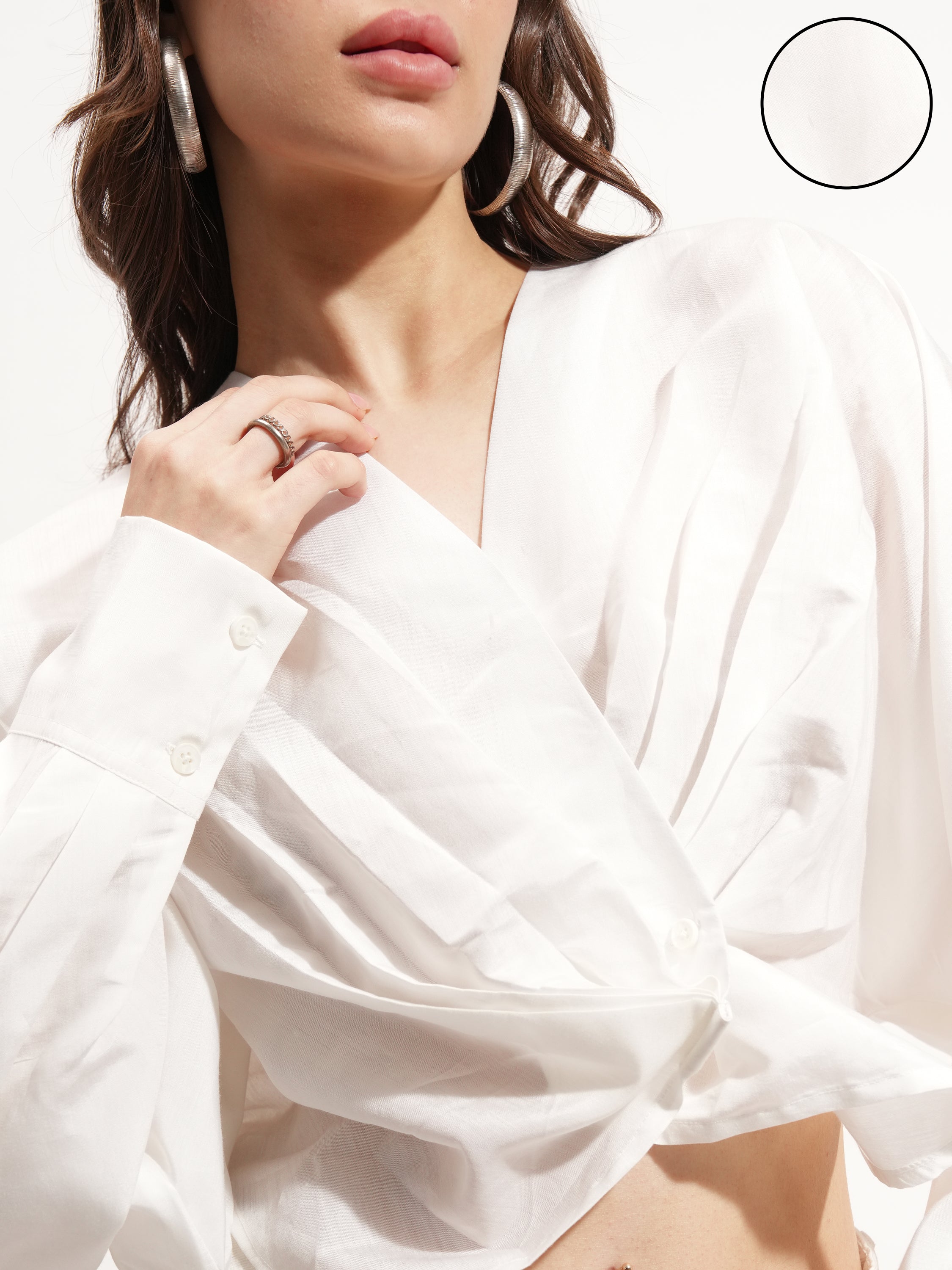 Tokyo Talkies Women White Solid Regular Top - White - Image 5