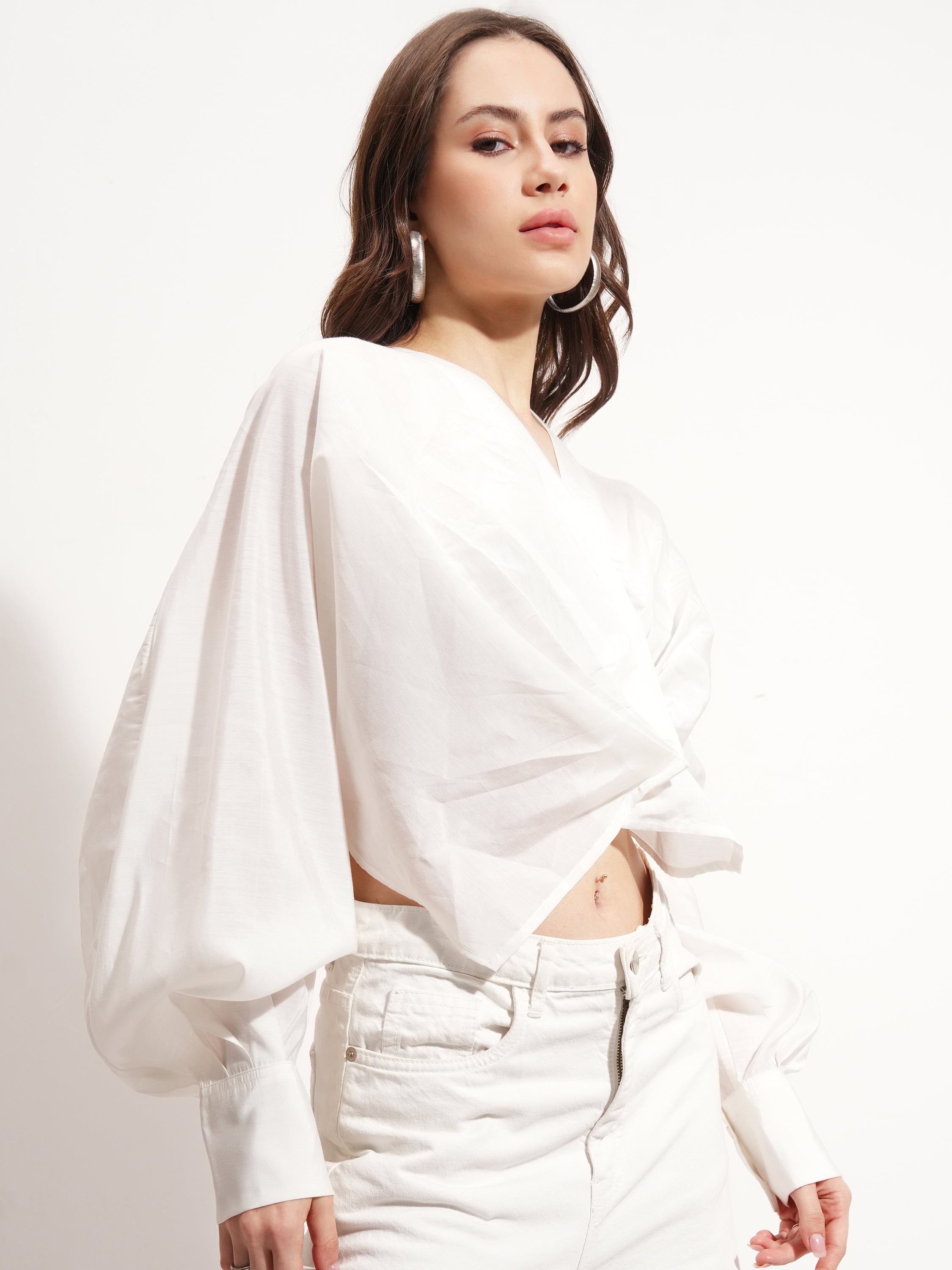 Tokyo Talkies Women White Solid Regular Top - White - Image 6