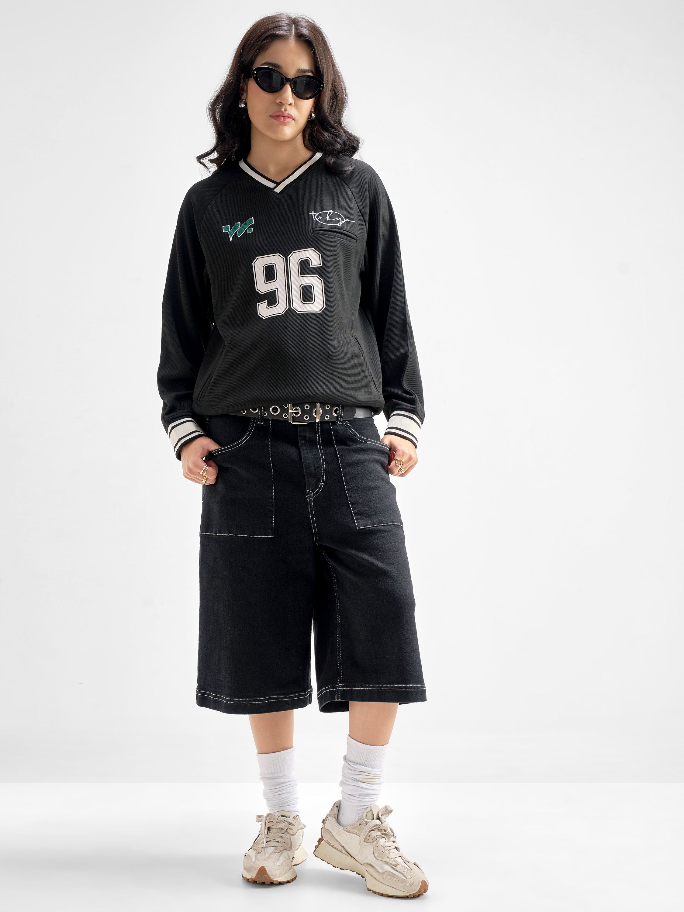 Tokyo Talkies Women Black Printed Regular Top - Black - Image 2