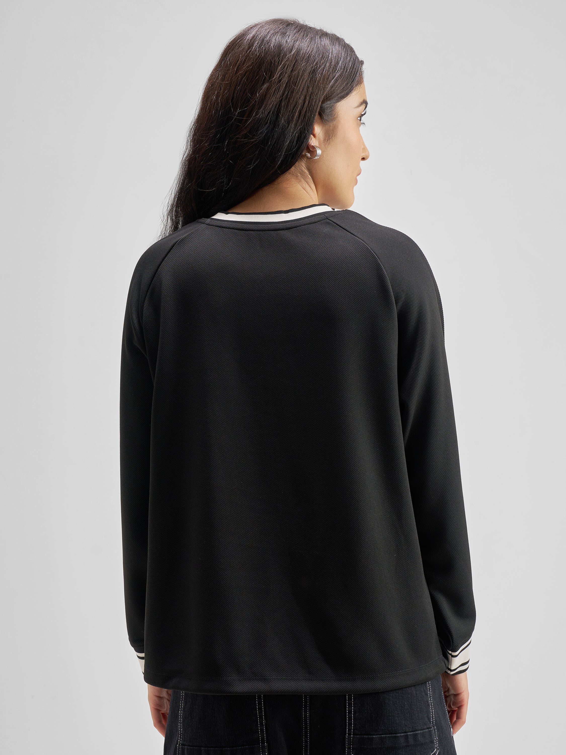 Tokyo Talkies Women Black Printed Regular Top - Black - Image 3