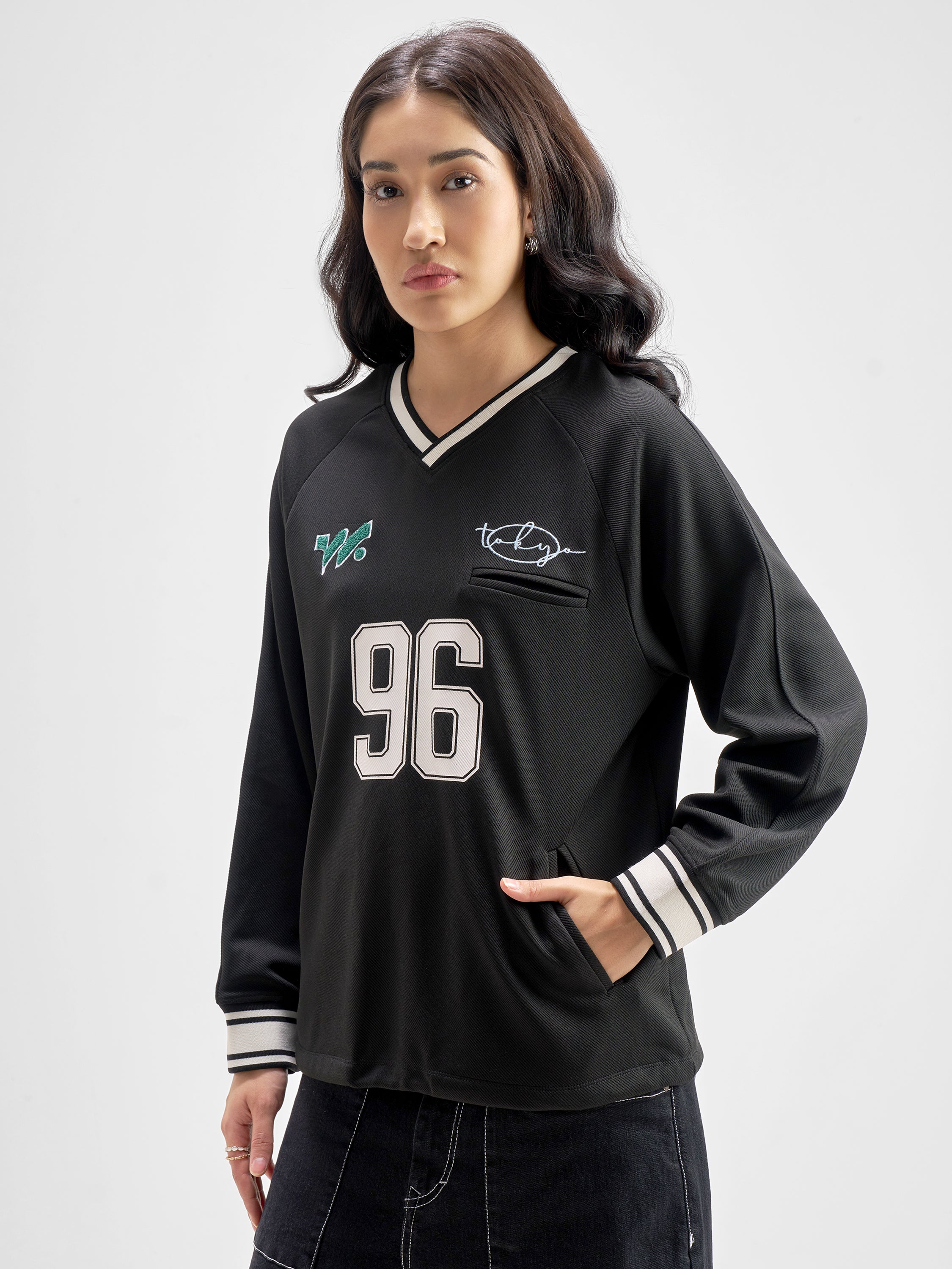 Tokyo Talkies Women Black Printed Regular Top - Black - Image 4