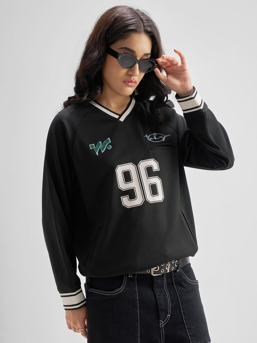 Tokyo Talkies Women Black Printed Regular Top - Black - Image 6
