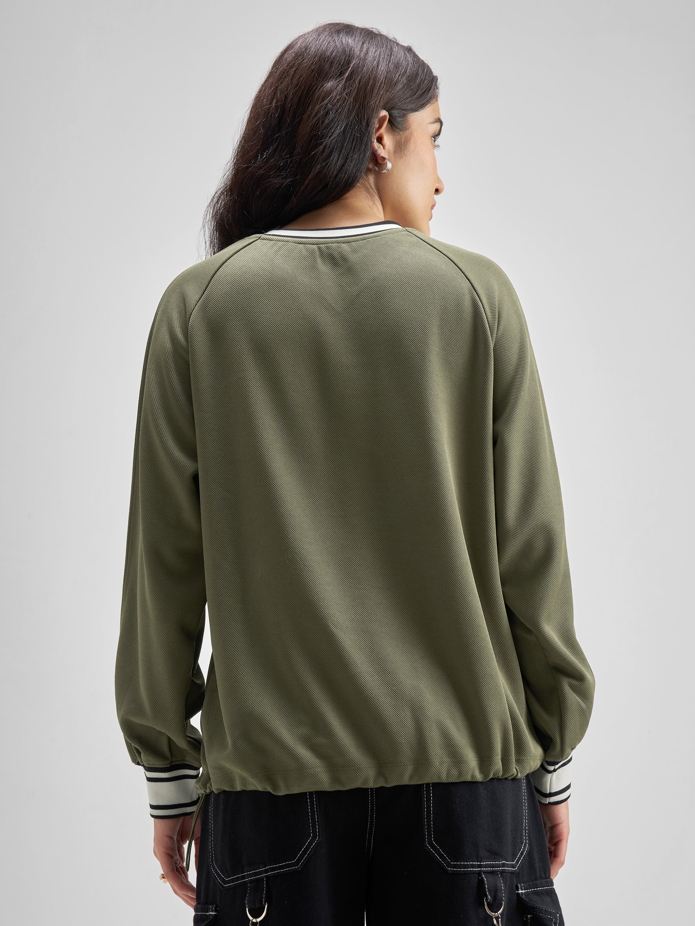 Tokyo Talkies Women Olive Printed Regular Top - Olive - Image 3