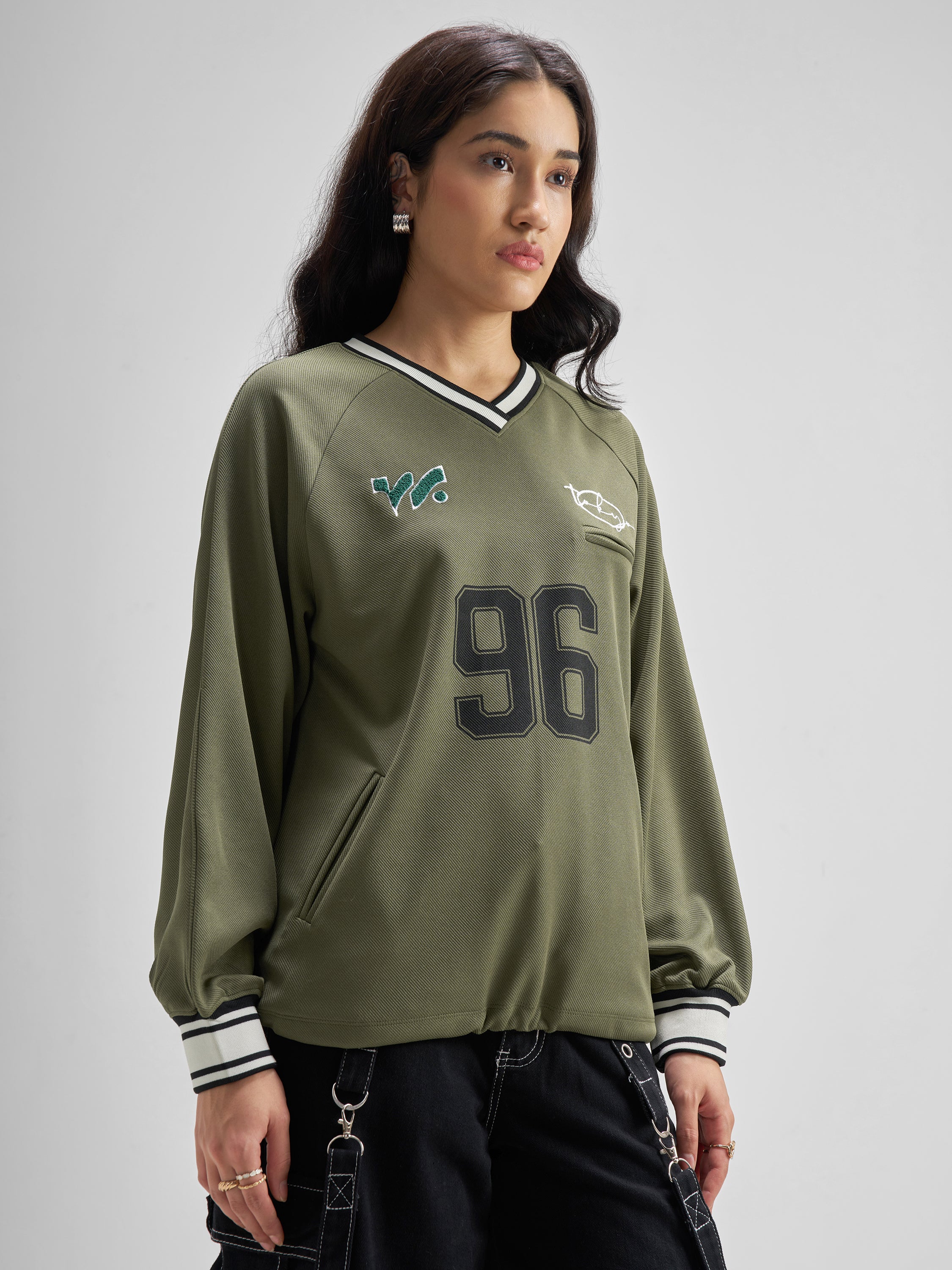 Tokyo Talkies Women Olive Printed Regular Top - Olive - Image 6