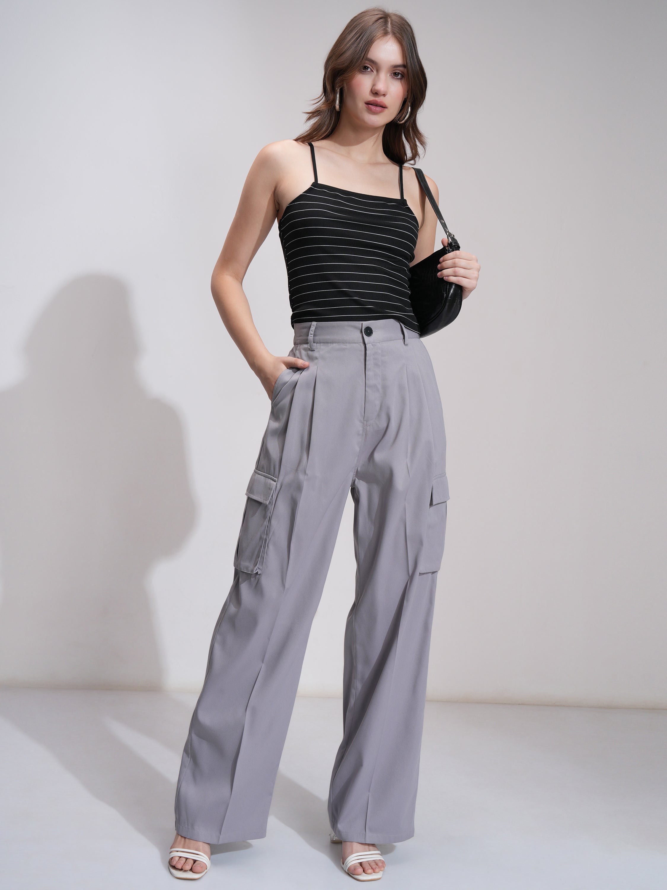 Tokyo Talkies Women Black Striped Regular Top - Black - Image 2