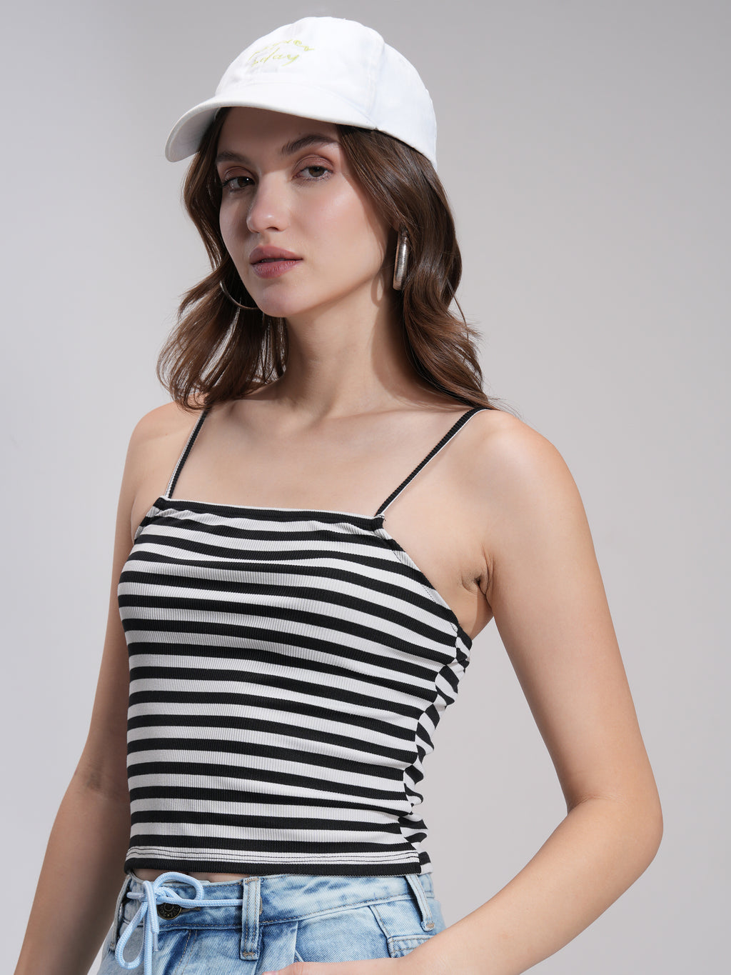 Tokyo Talkies Women Black Striped Regular Top - Black - Image 4