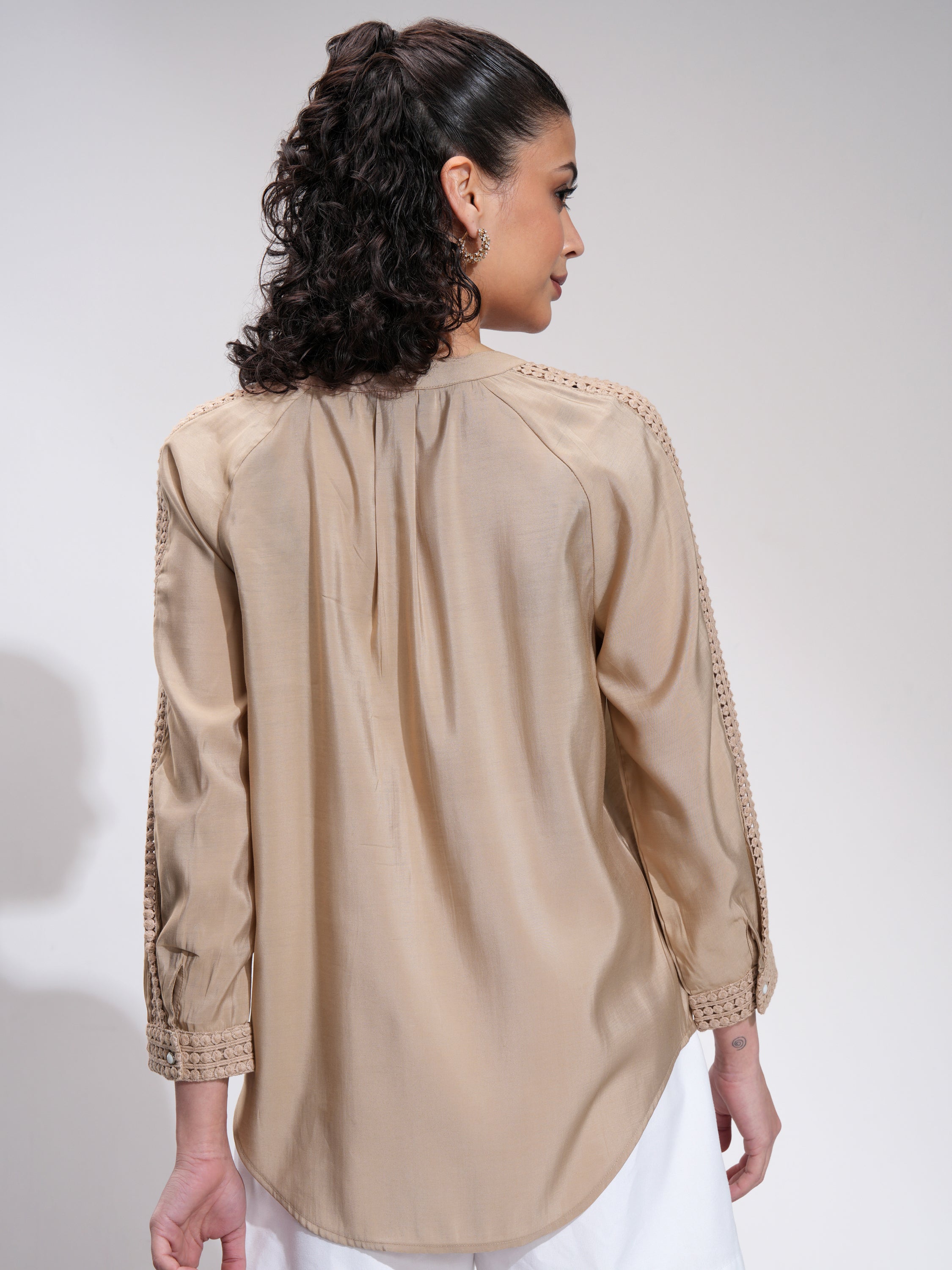 Tokyo Talkies Women Brown Solid Regular Top - Brown - Image 3