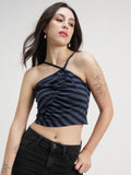 Tokyo Talkies Women Blue Striped Regular Top - Blue - Image 1