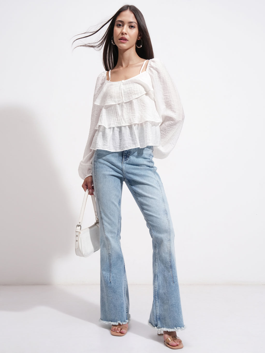 Tokyo Talkies Women Off White Solid Regular Top - Off White - Image 2