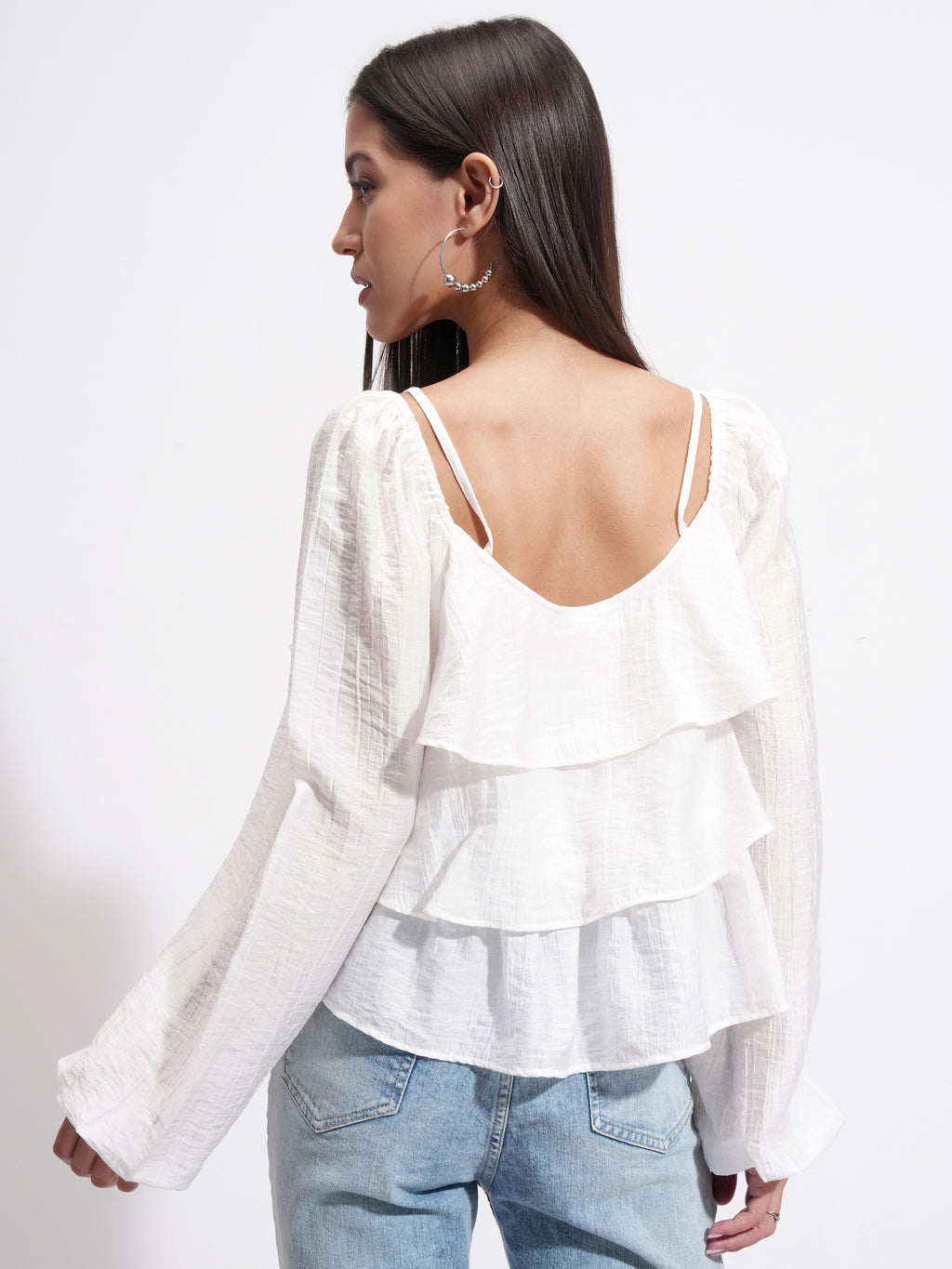 Tokyo Talkies Women Off White Solid Regular Top - Off White - Image 3