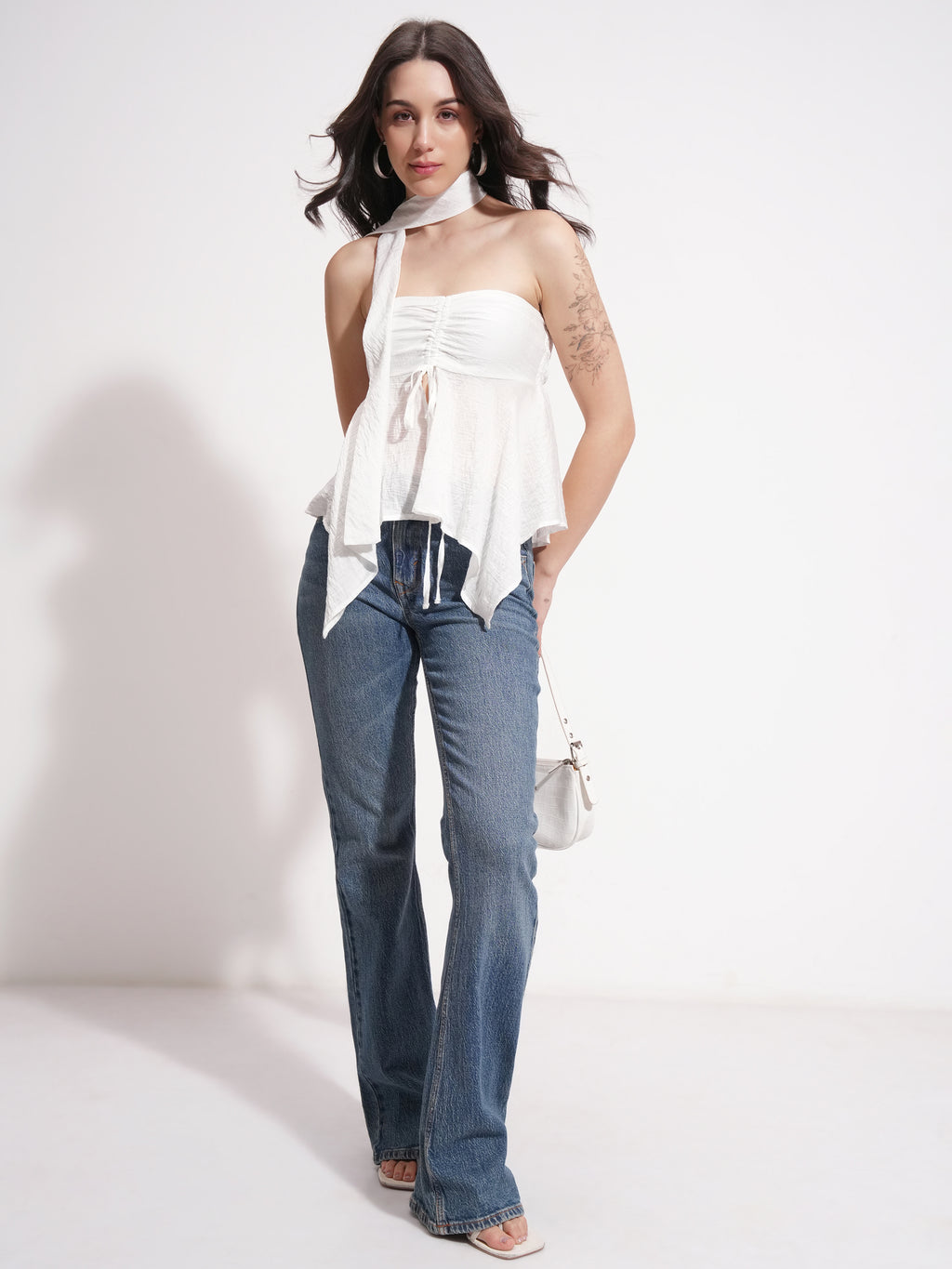Tokyo Talkies Women Off White Solid Regular Top - Off White - Image 2