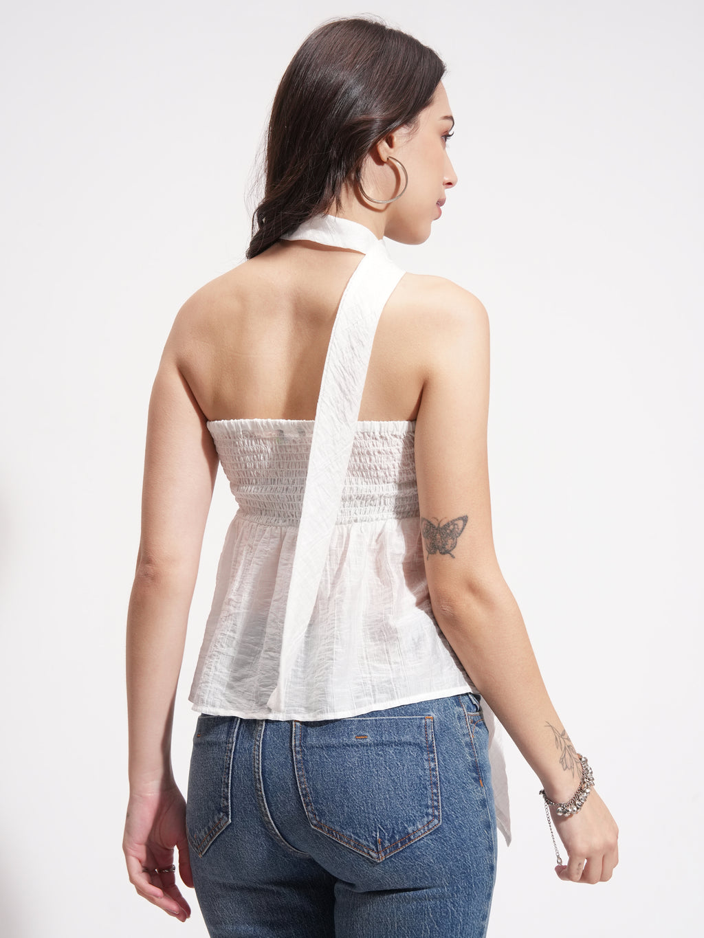 Tokyo Talkies Women Off White Solid Regular Top - Off White - Image 3