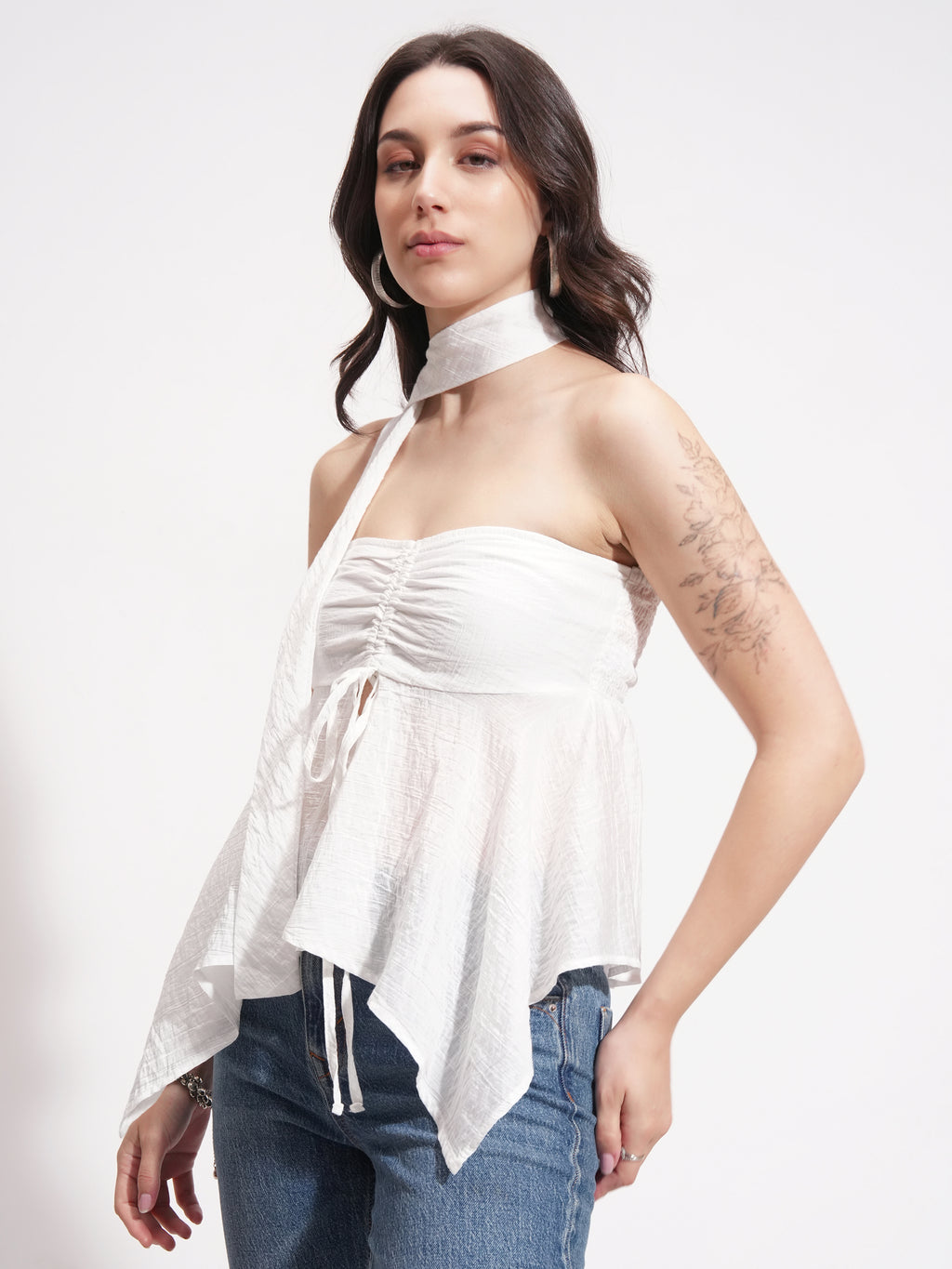 Tokyo Talkies Women Off White Solid Regular Top - Off White - Image 4