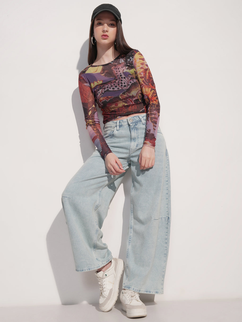 Tokyo Talkies Women Black Printed Regular Top - Black - Image 2