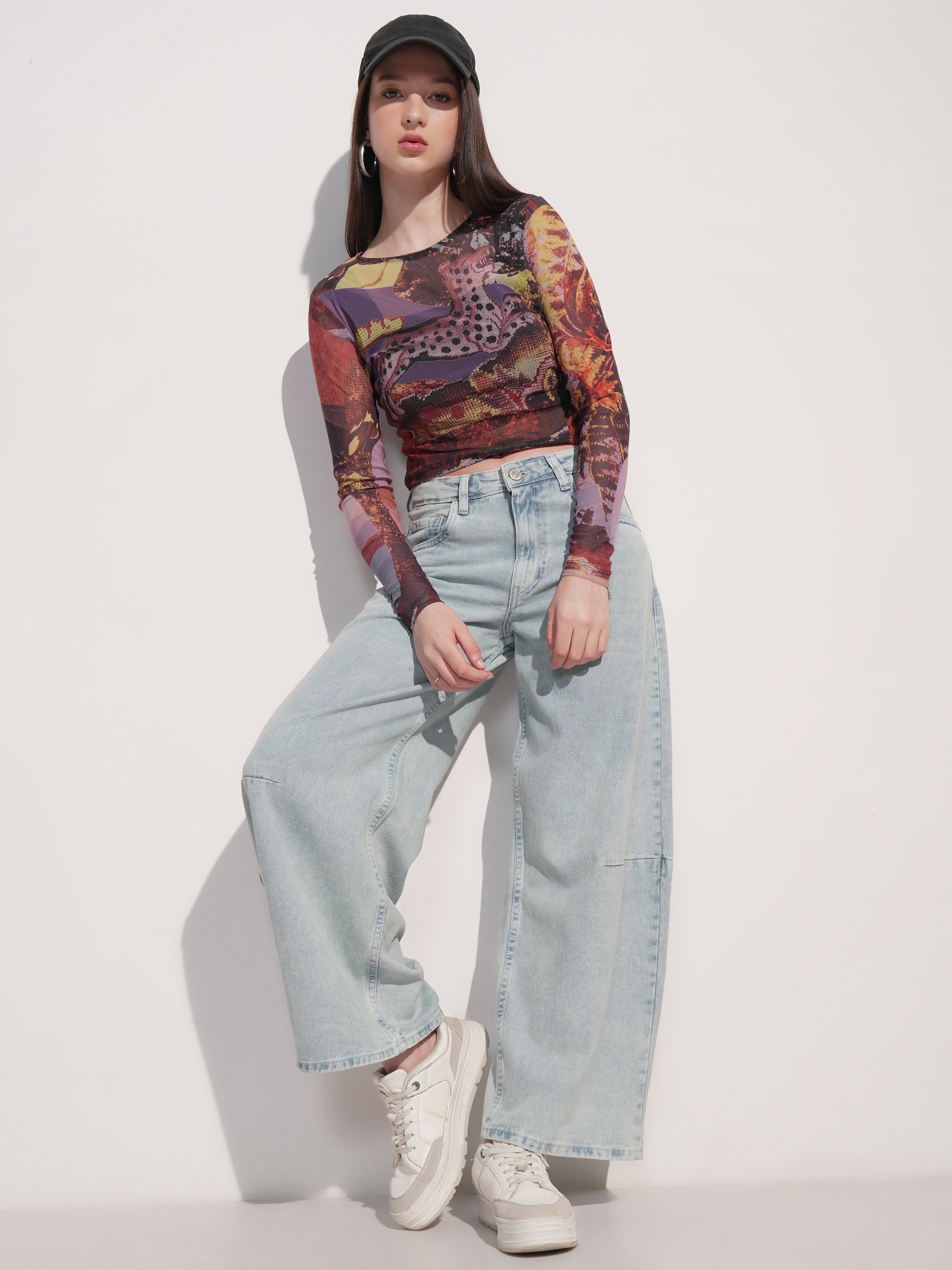 Tokyo Talkies Women Black Printed Regular Top - Black - Image 2