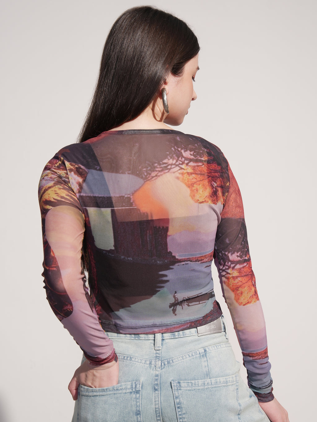 Tokyo Talkies Women Black Printed Regular Top - Black - Image 3