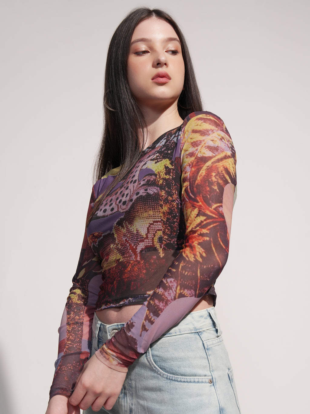 Tokyo Talkies Women Black Printed Regular Top - Black - Image 4