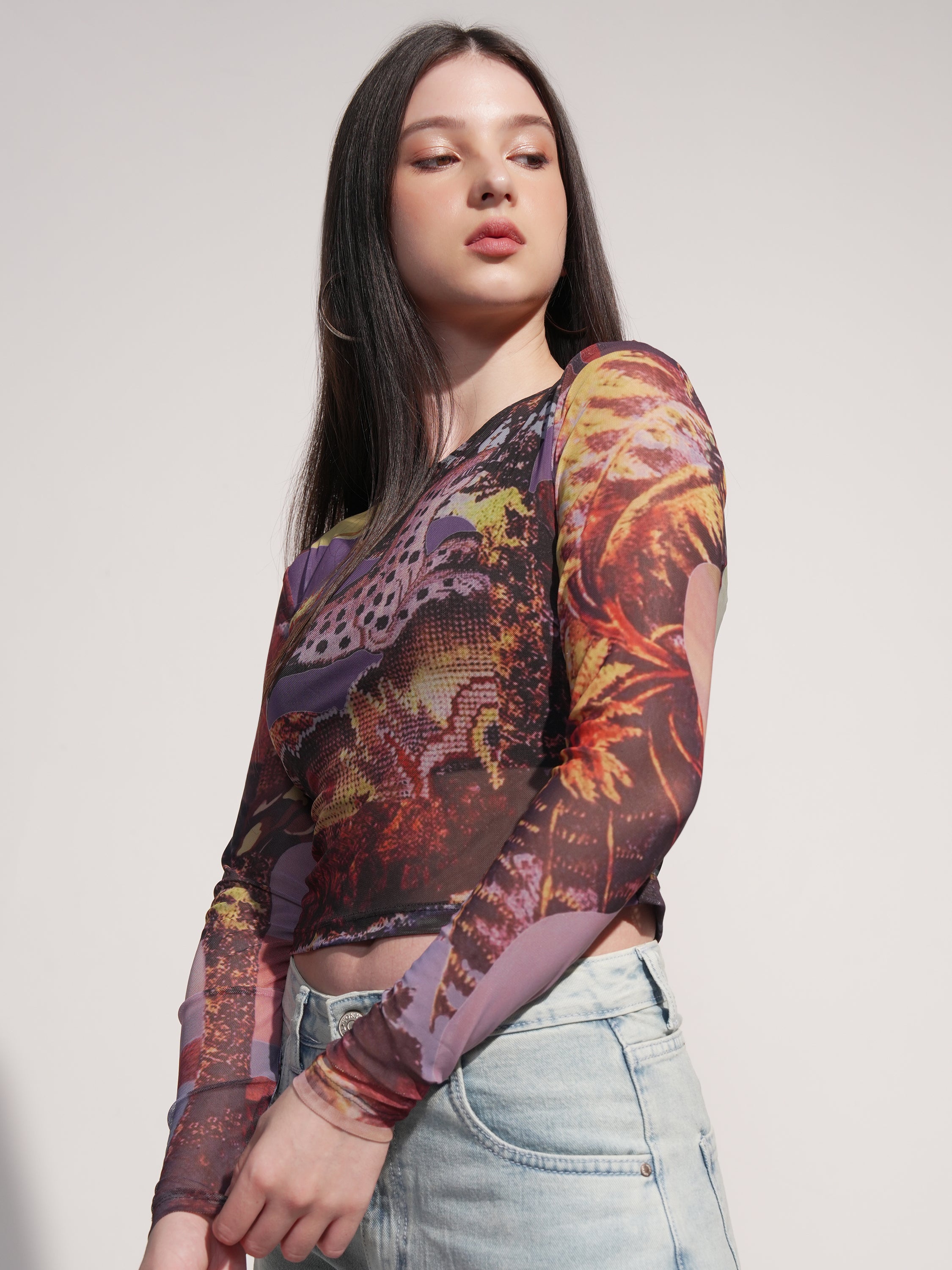 Tokyo Talkies Women Black Printed Regular Top - Black - Image 4